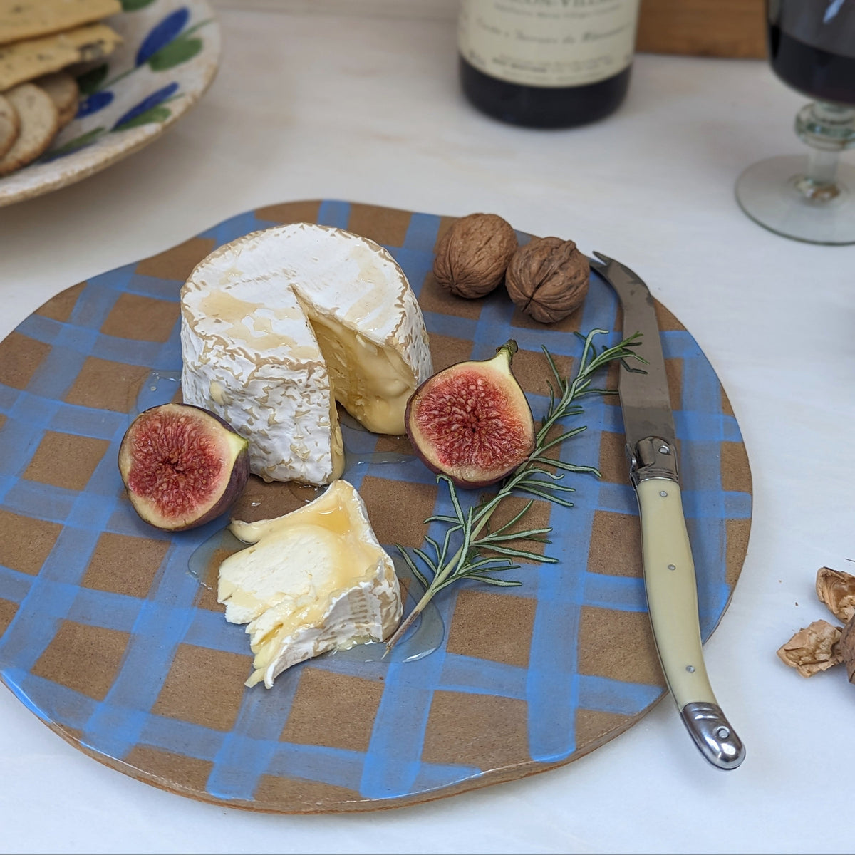 Baby Blue Gingham Serving Platter
