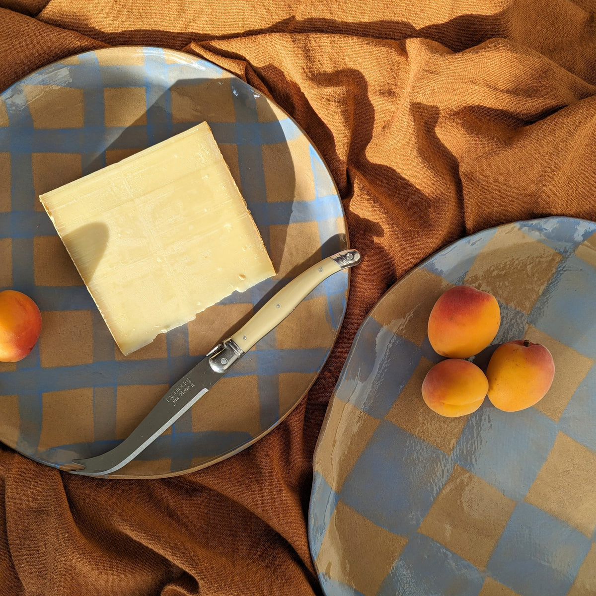 Baby Blue Gingham Serving Platter