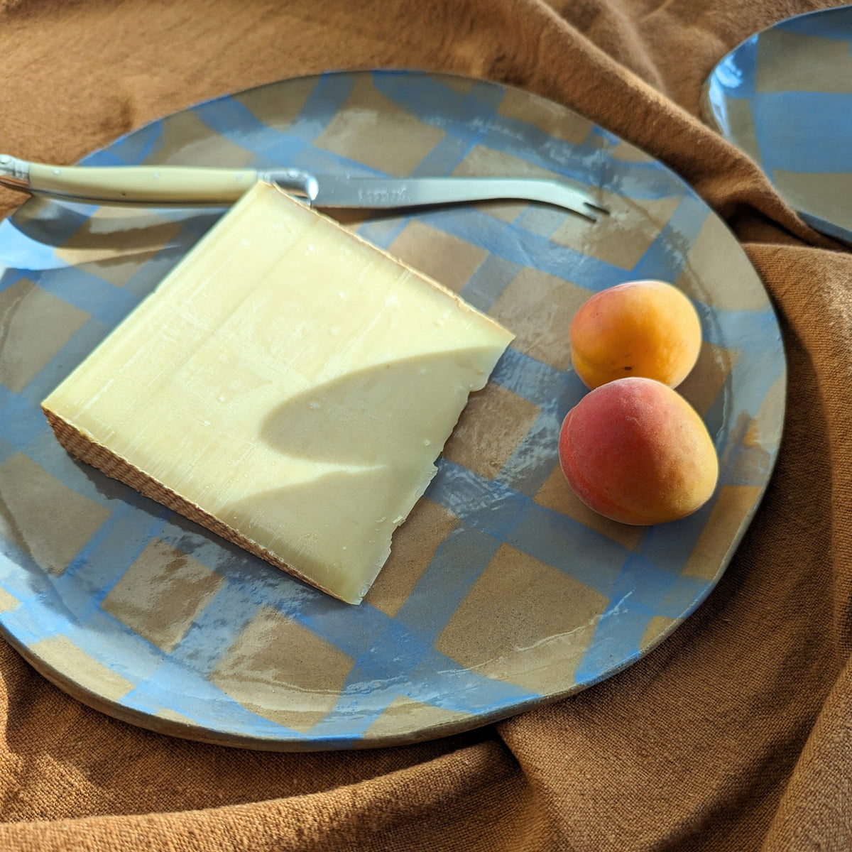 Baby Blue Gingham Serving Platter