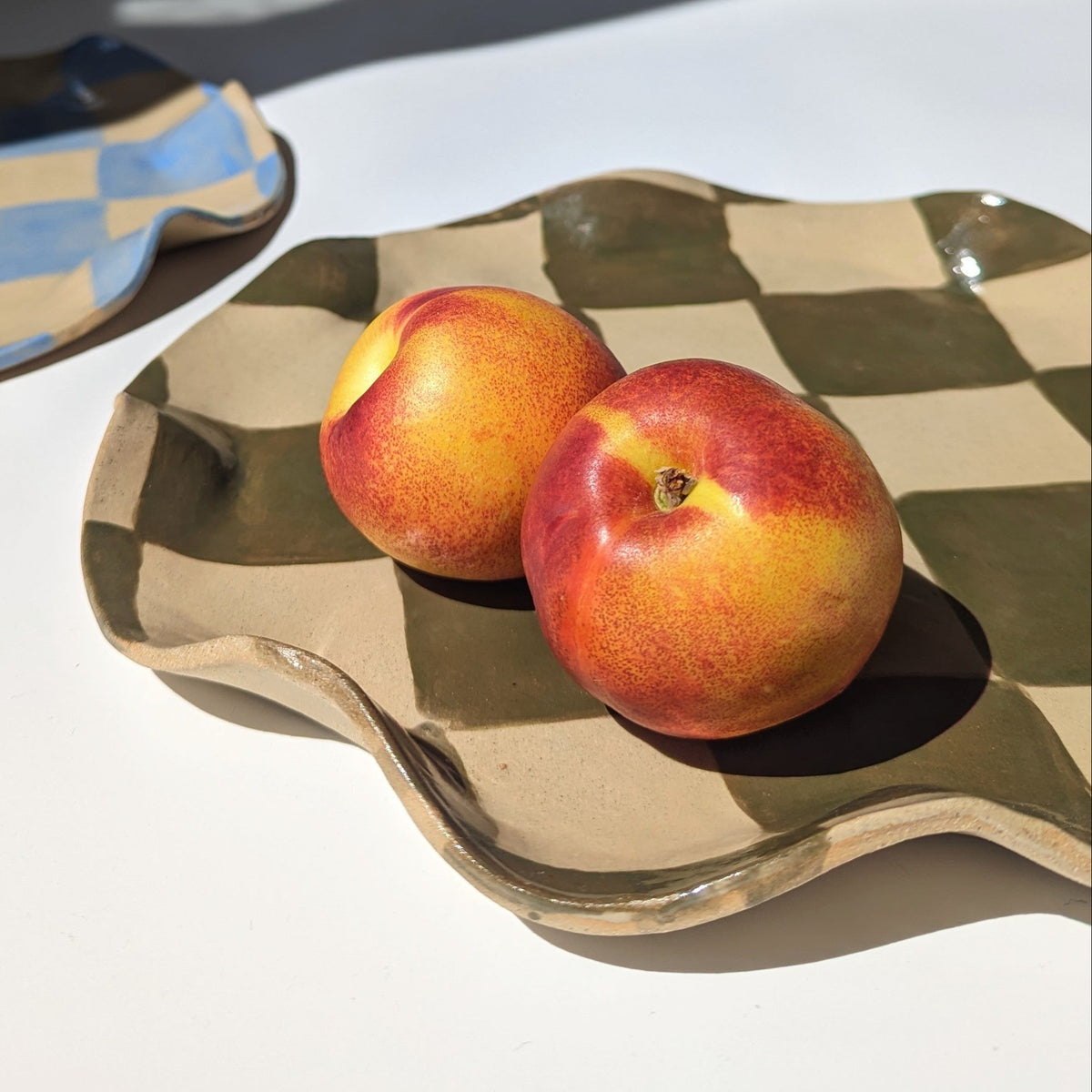 Olive Wavy Check Platter