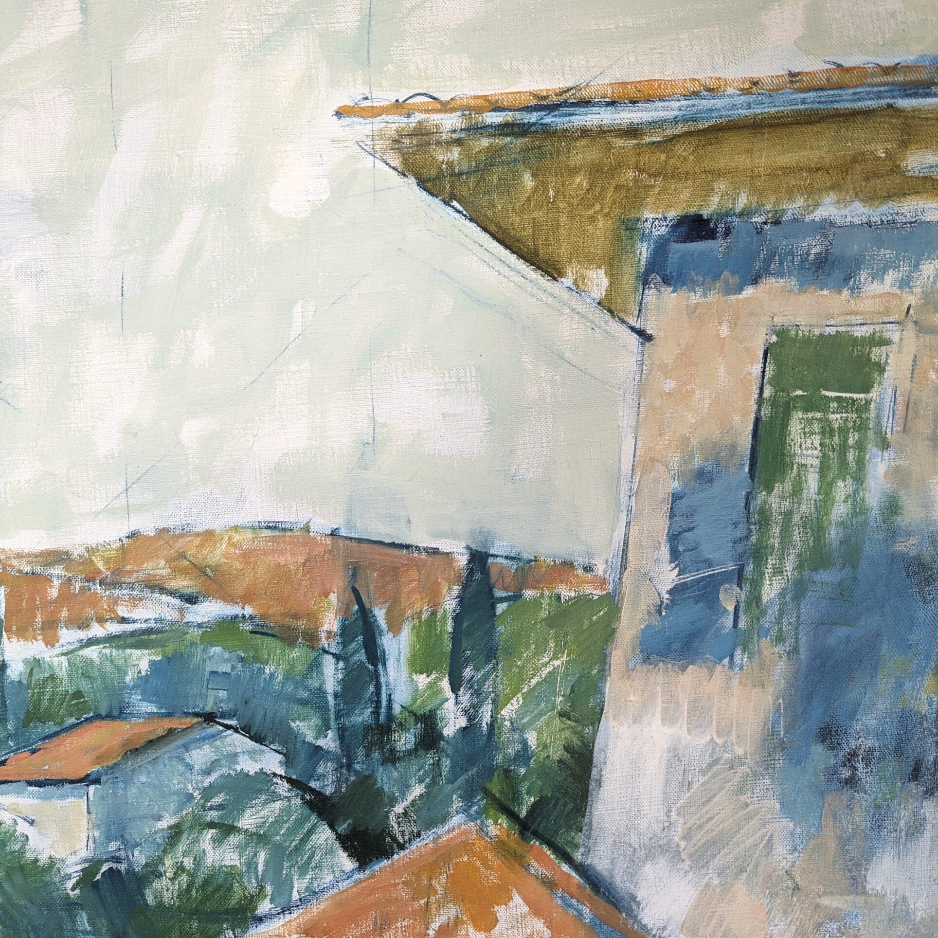 Rustic Houses Oil Painting