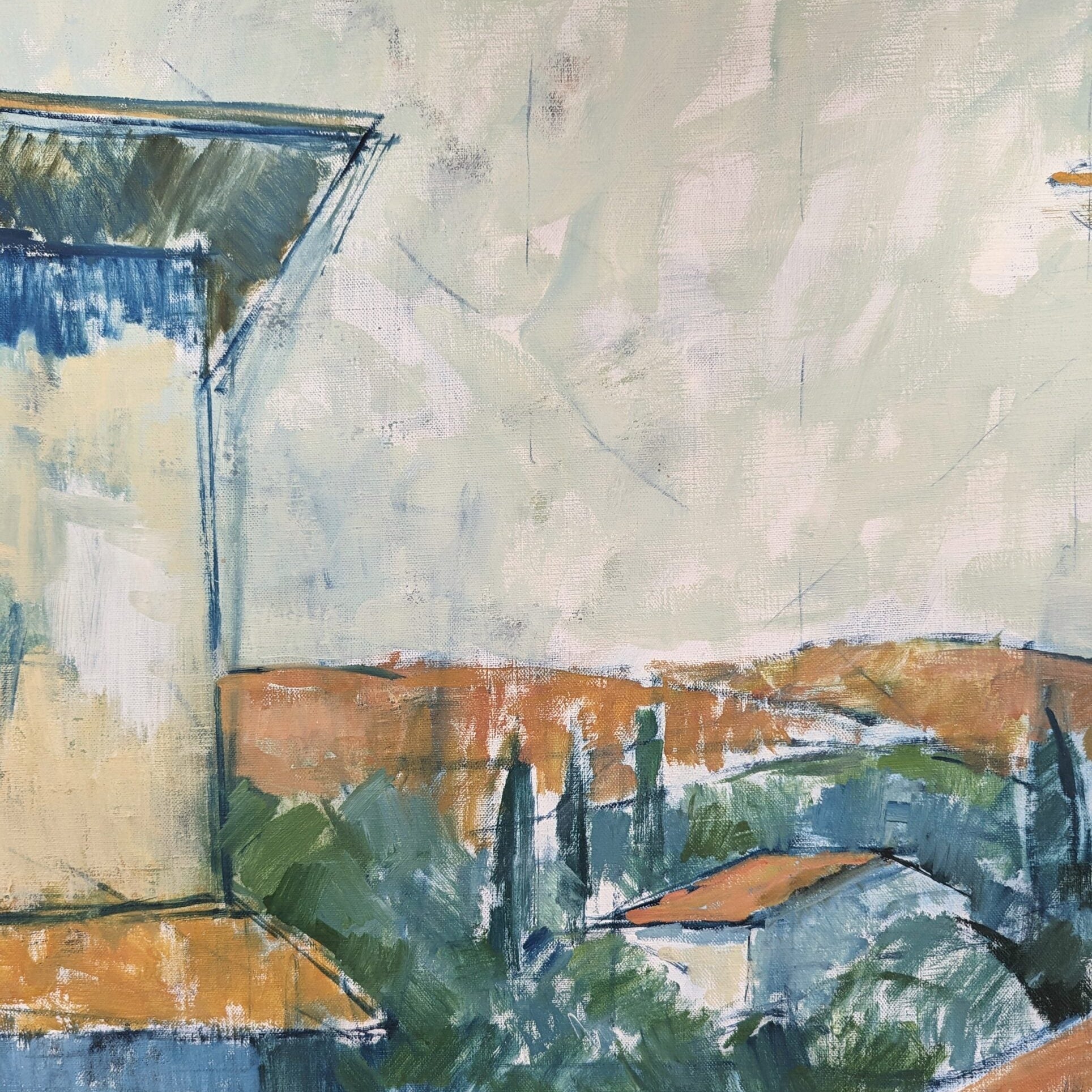 Rustic Houses Oil Painting