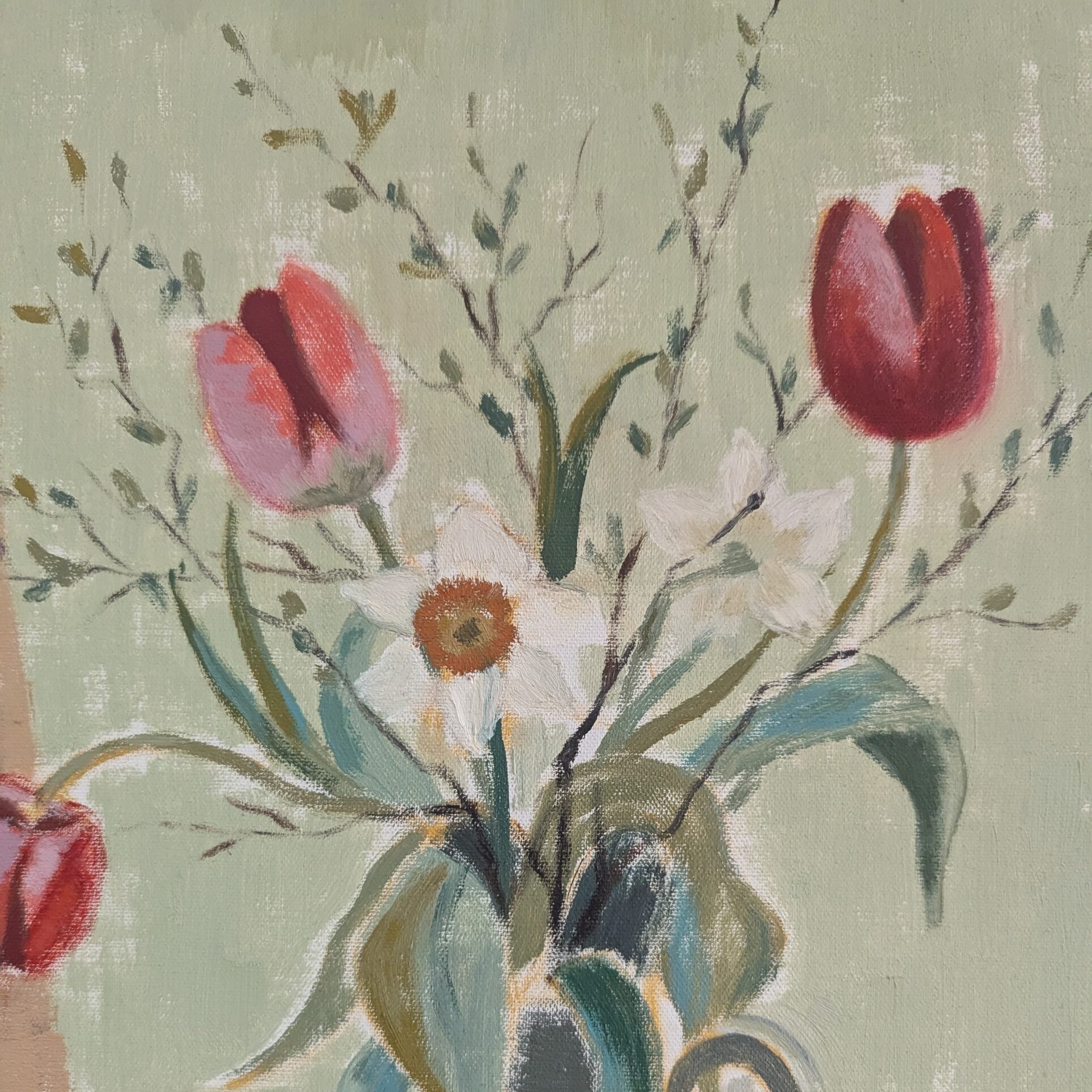Tulips in a Jug Oil Painting