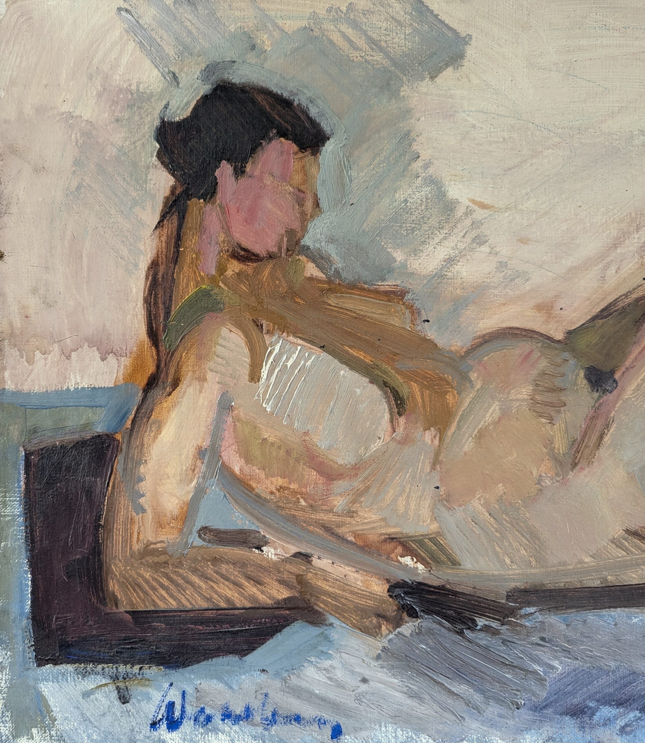 The Expectant Nude Oil Painting