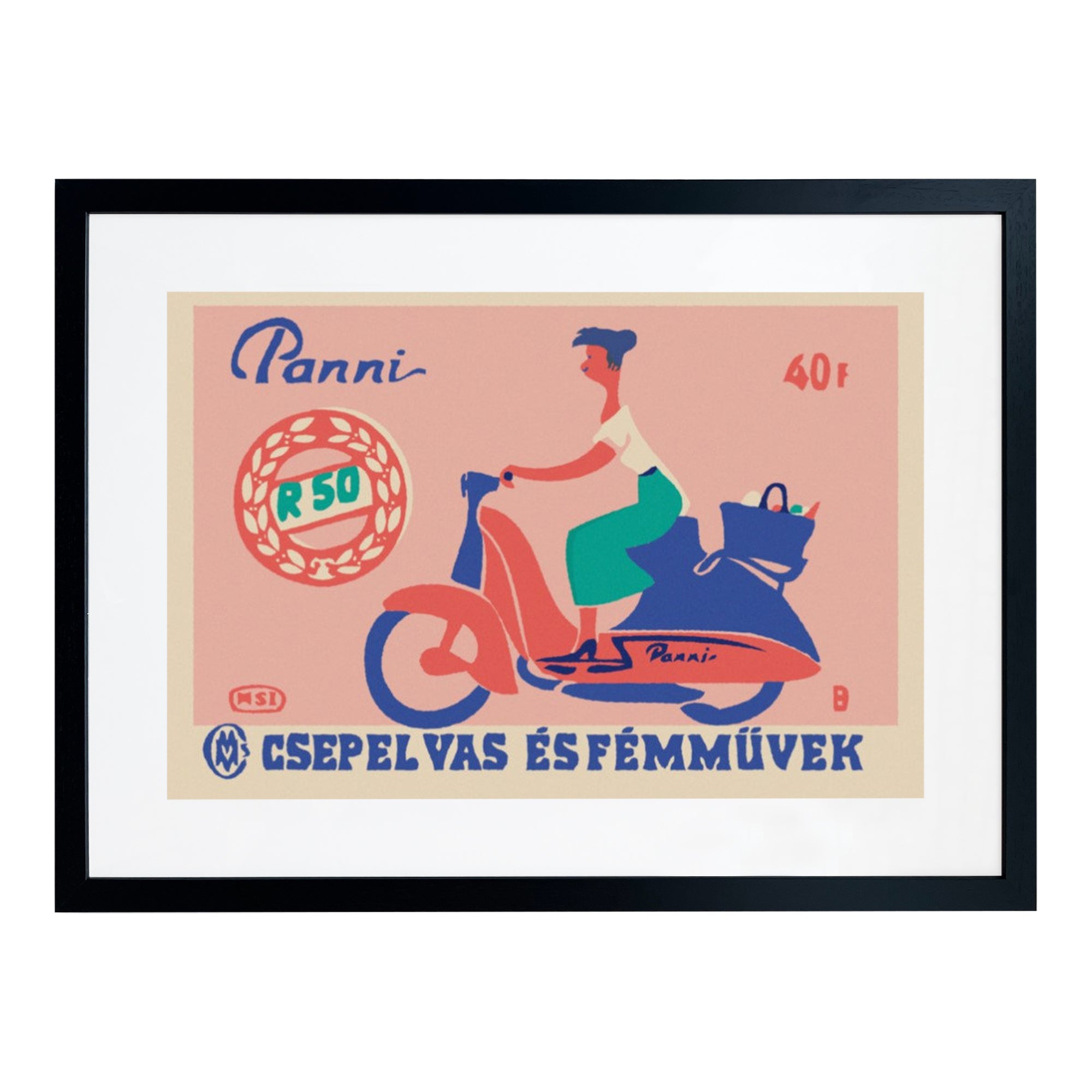 Panni Framed Matchbox Label Print
