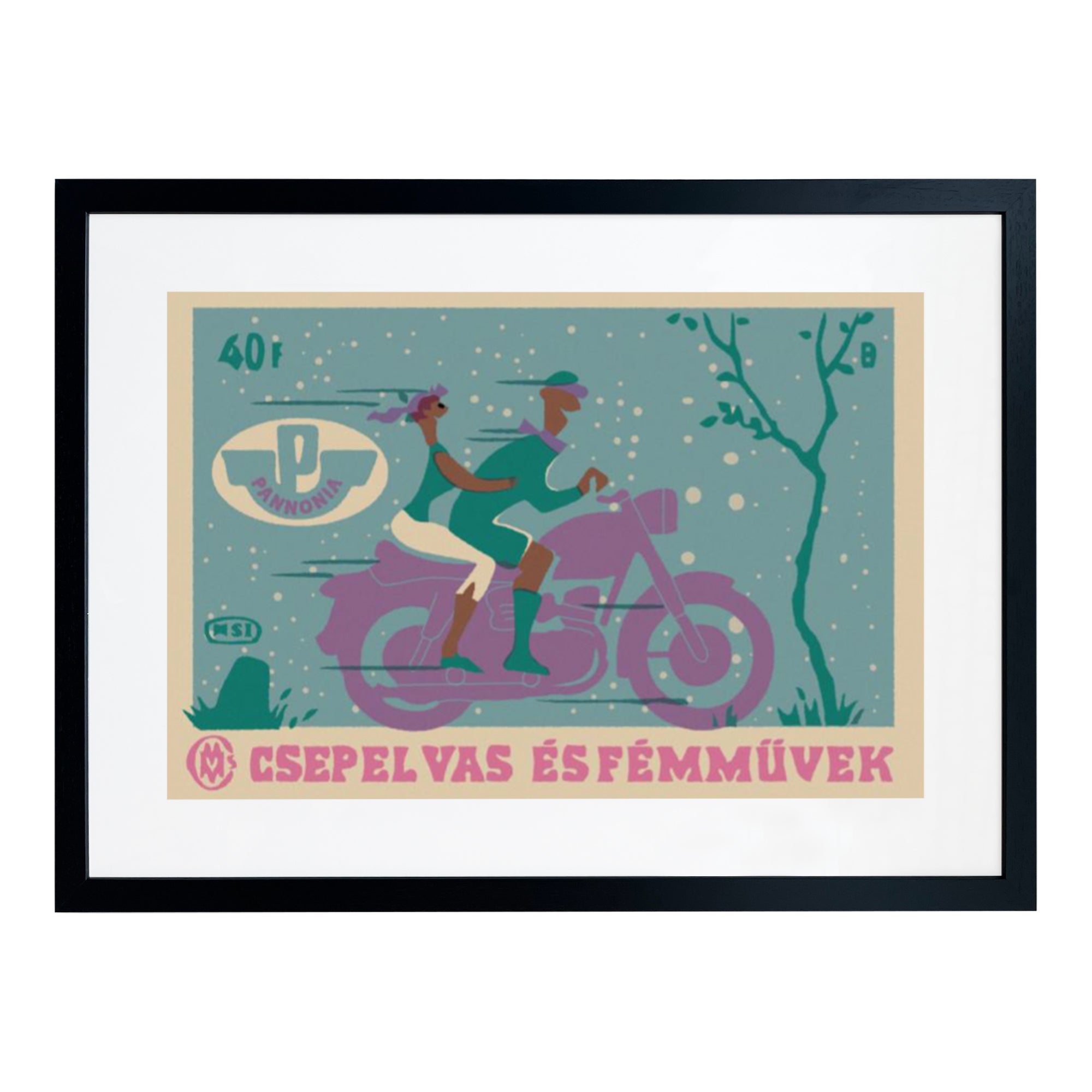Panni Snow Framed Matchbox Label Print