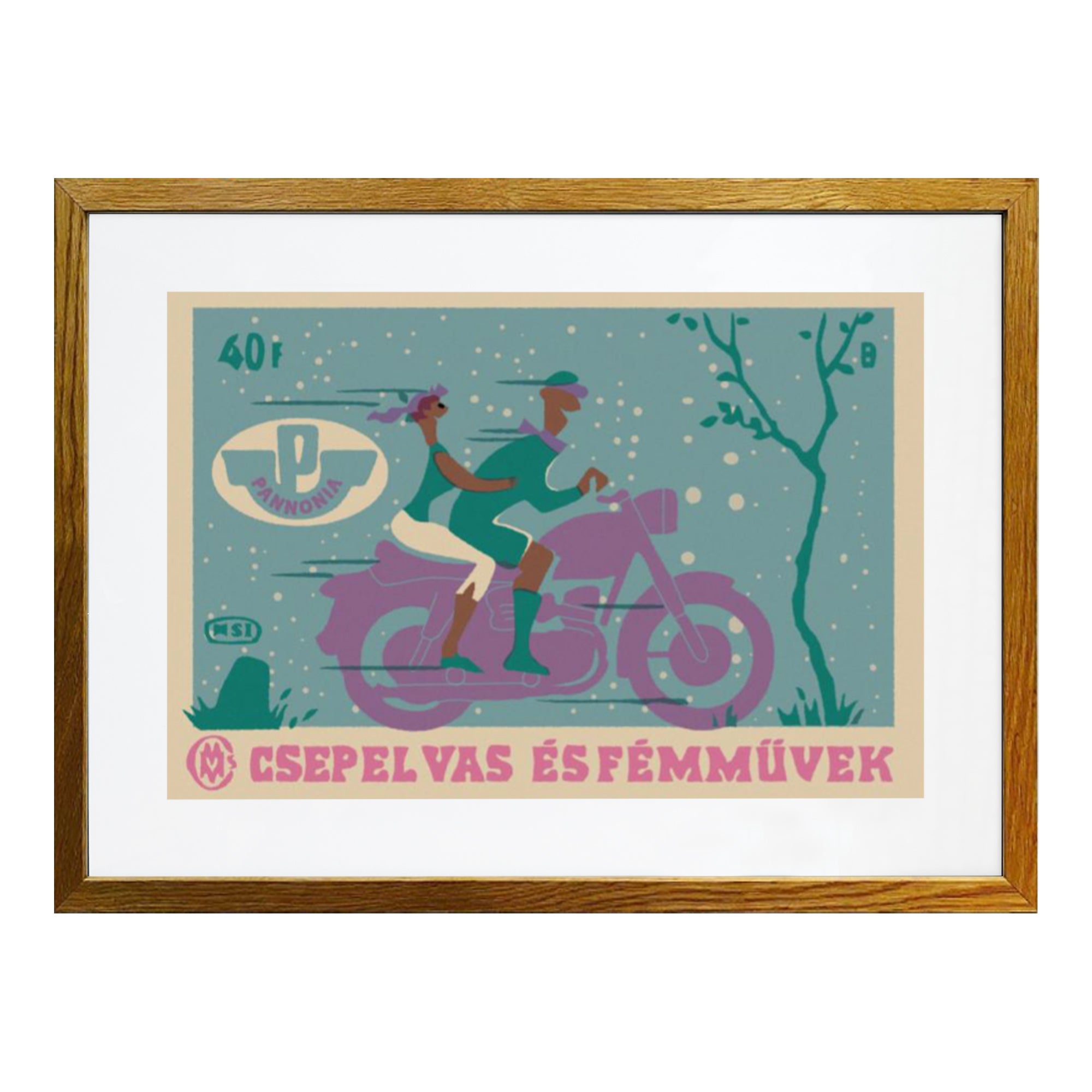 Panni Snow Framed Matchbox Label Print