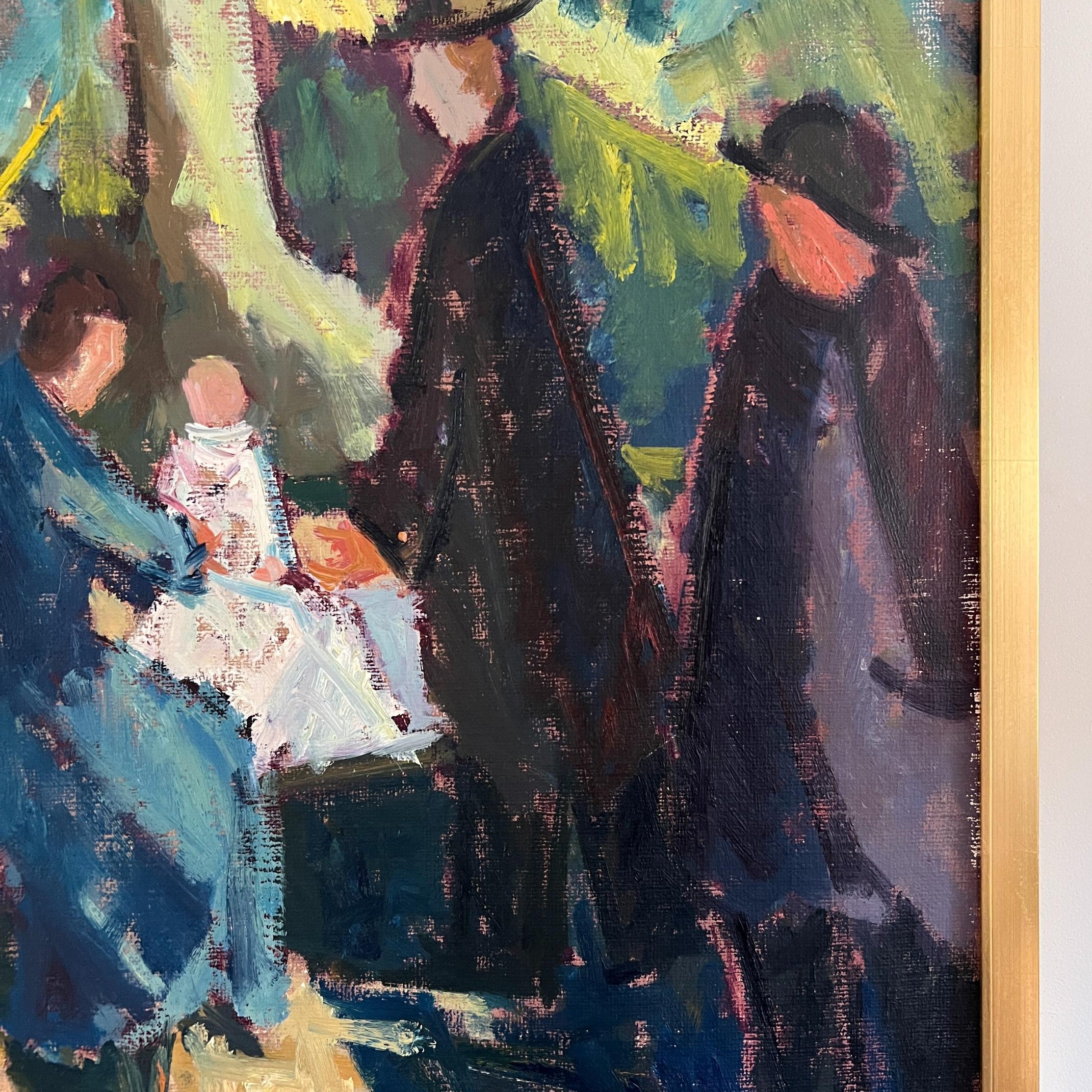 Park Stroll Oil Painting