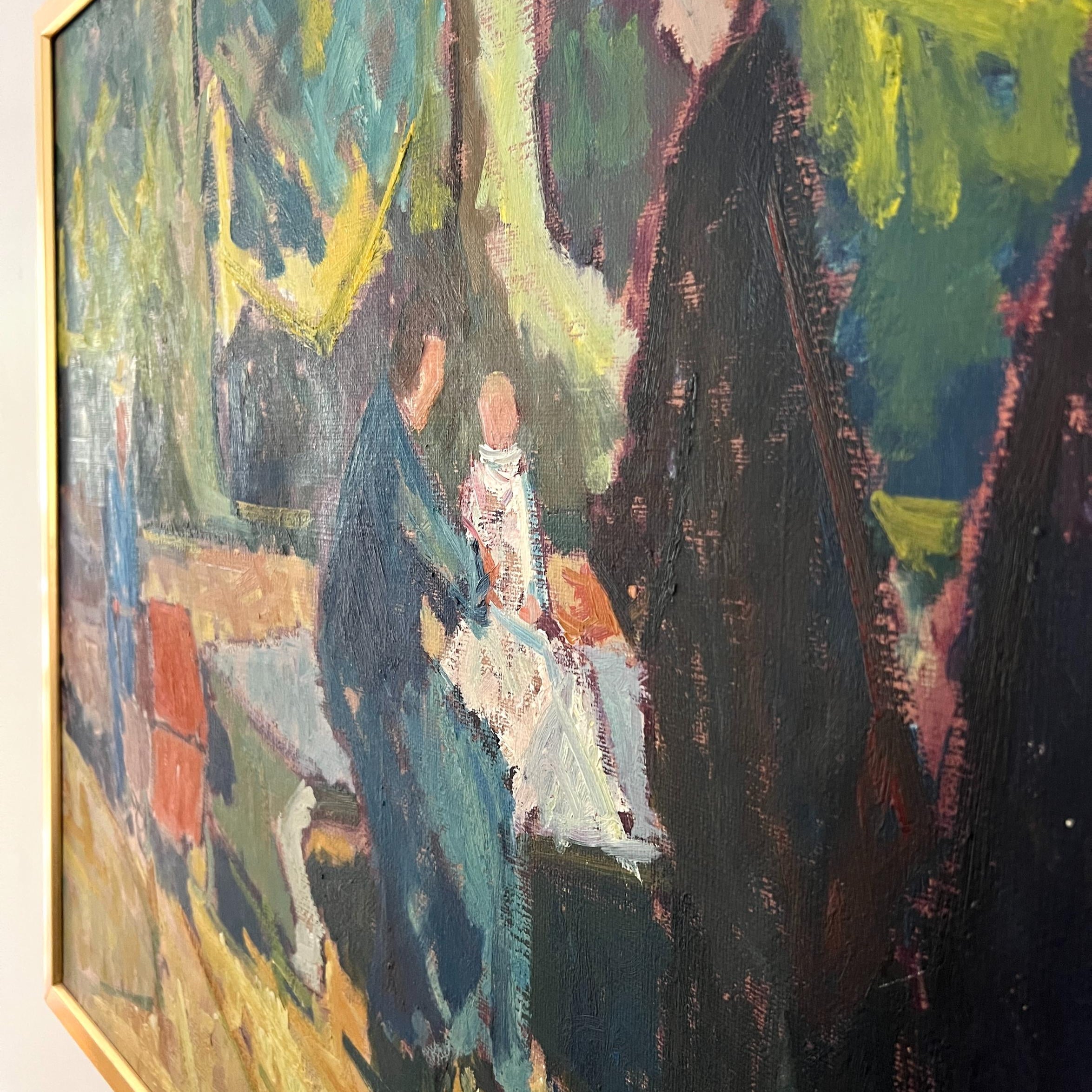 Park Stroll Oil Painting