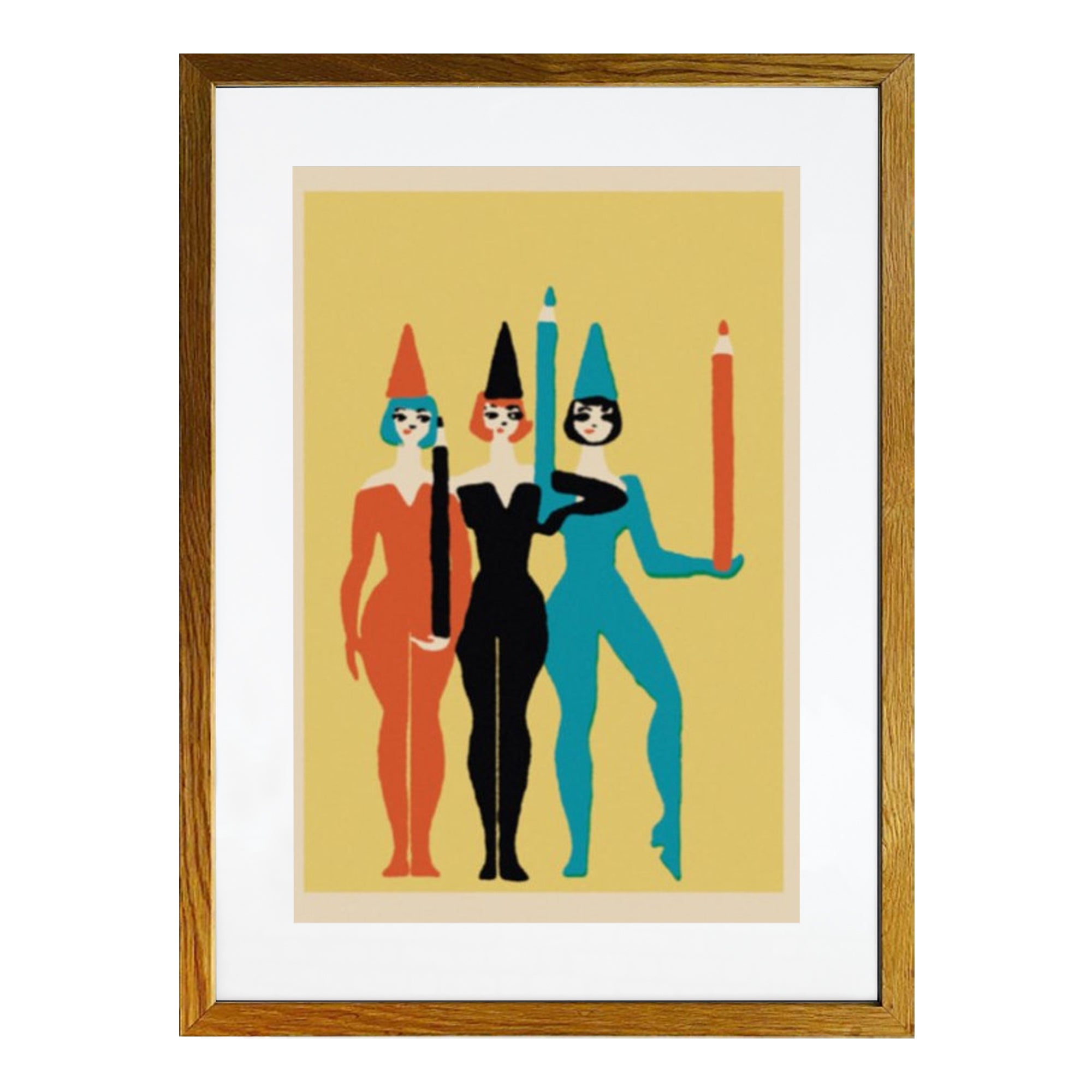 Pencils Framed Matchbox Label Print