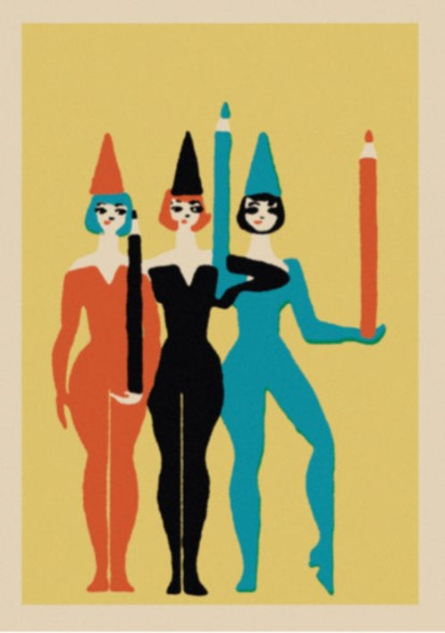 Pencils Framed Matchbox Label Print