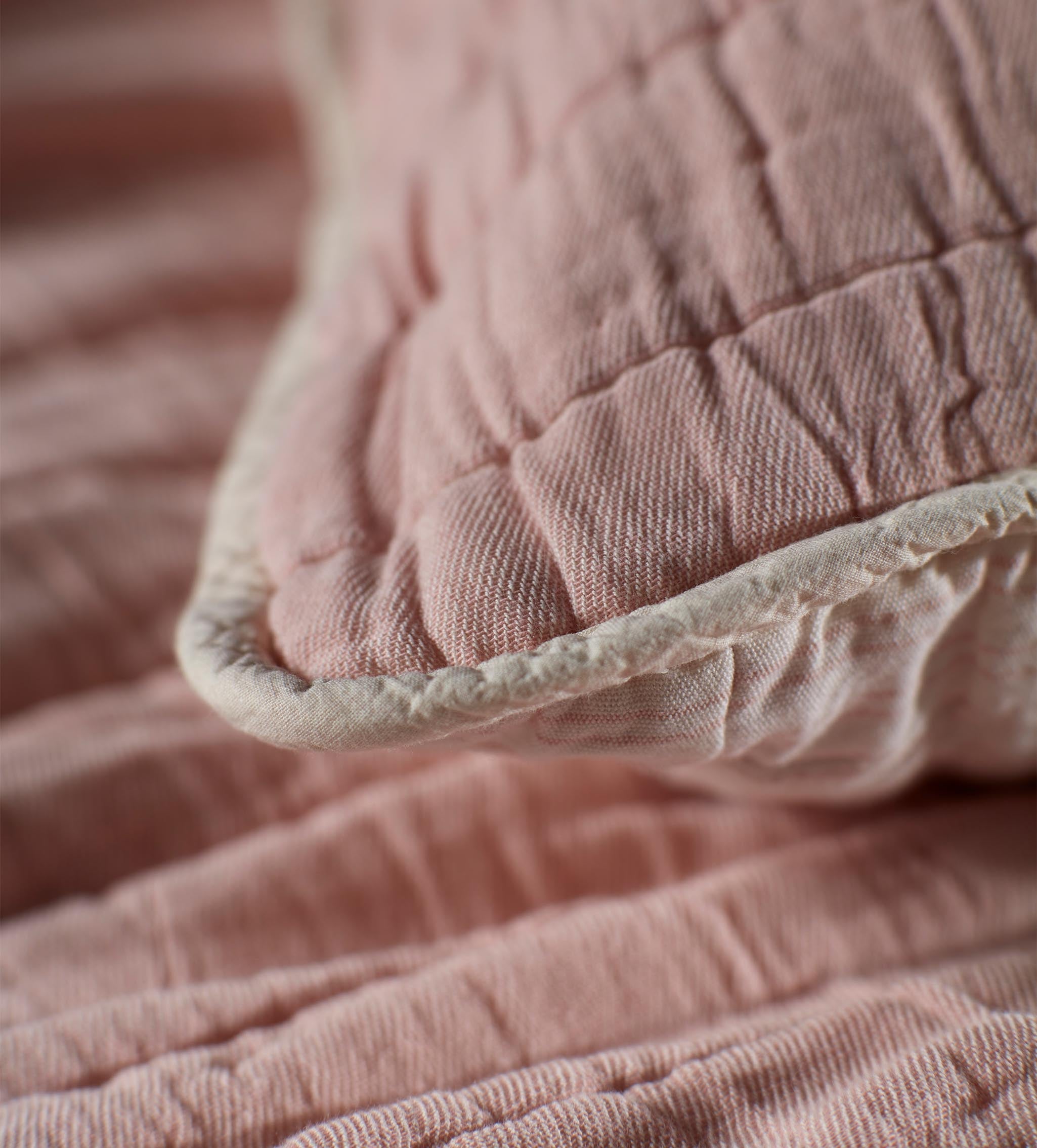 Vivienne 100% Cotton Quilted Cushion Cover | Blush Pink