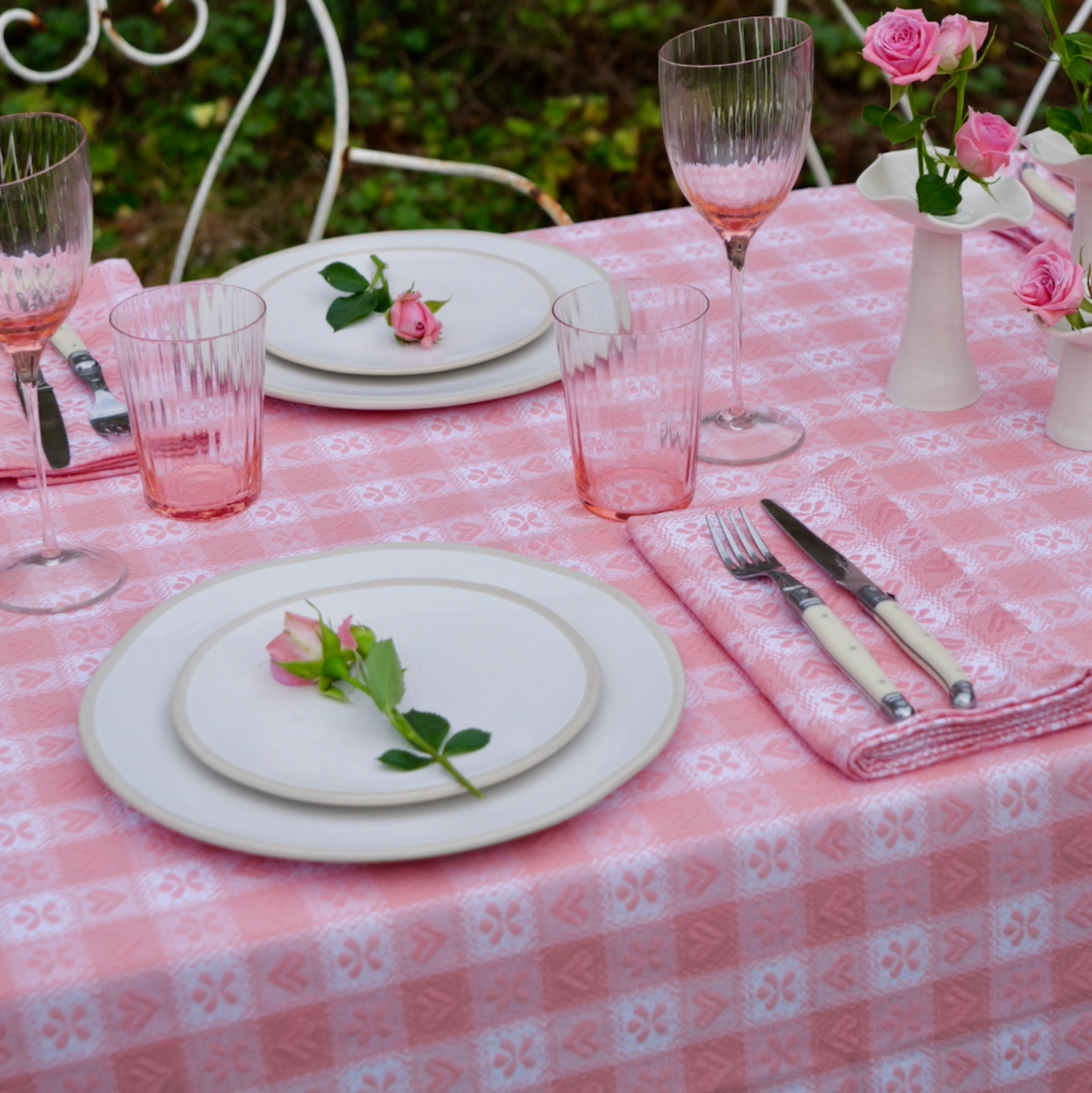 Pink Alpine Chalet Cotton Gingham Napkin | Set of 4