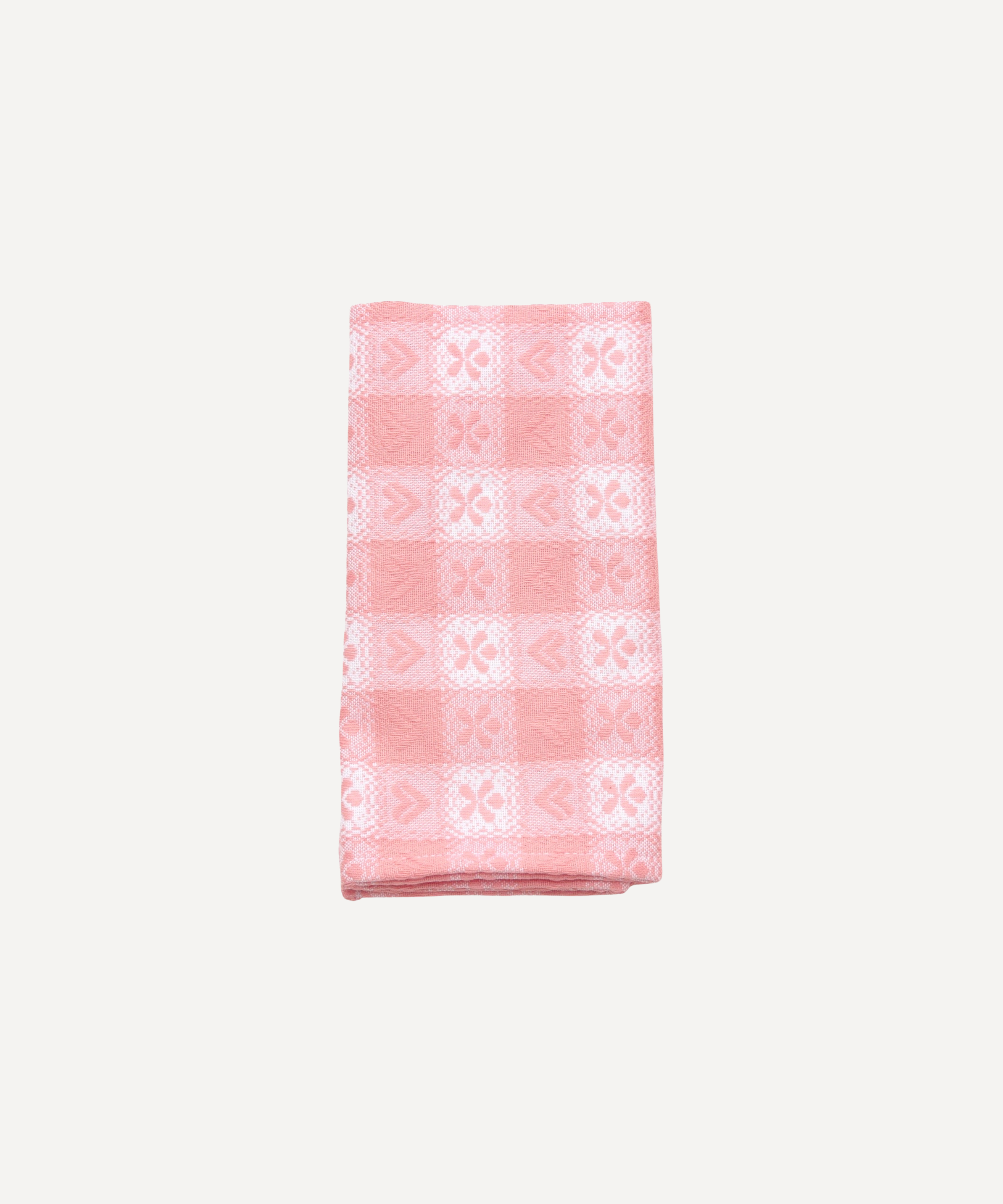 Pink Alpine Chalet Cotton Gingham Napkin, Set of 4, Italian Cotton, 50x50cm