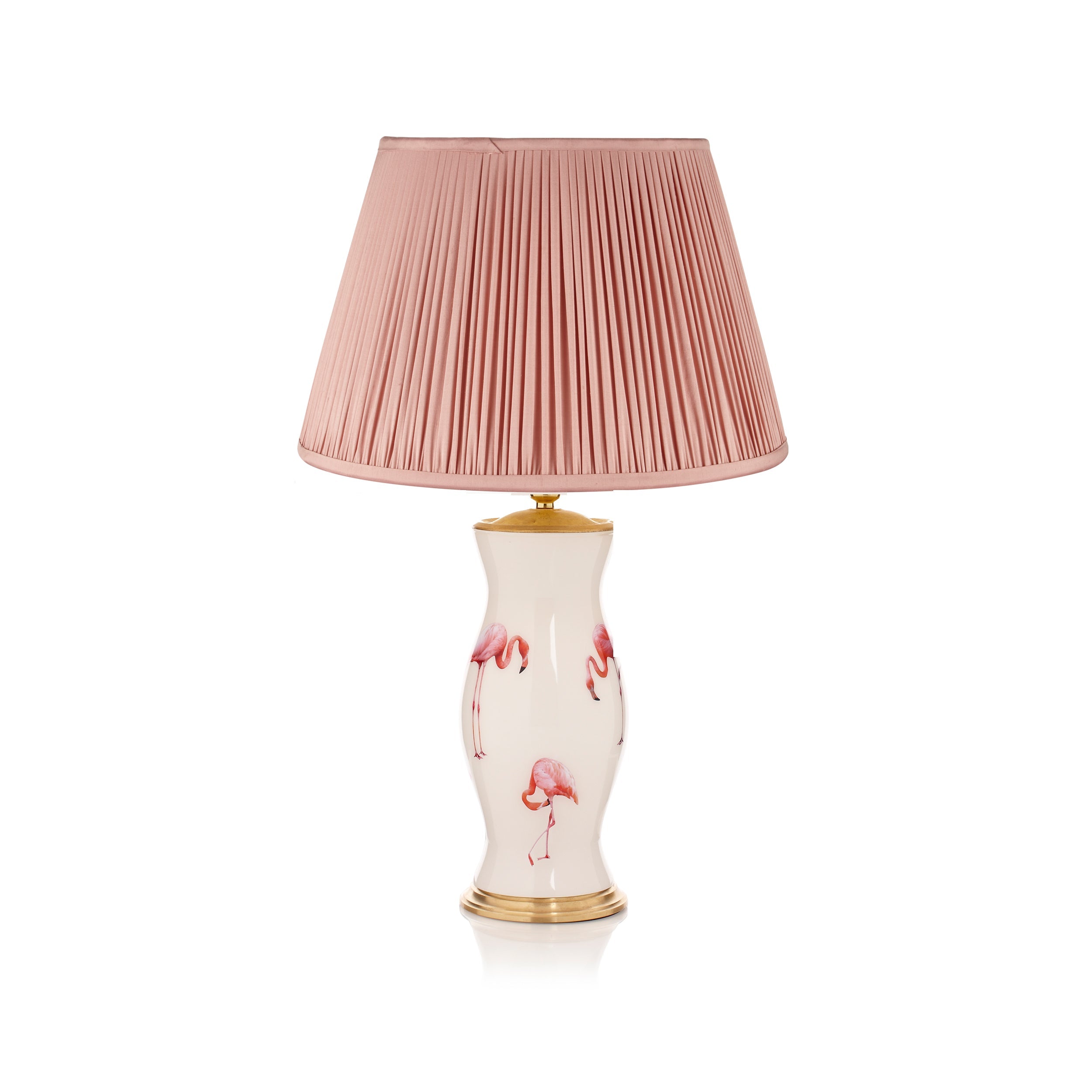 PLEATED SILK LAMPSHADE IN DUSTY PINK
