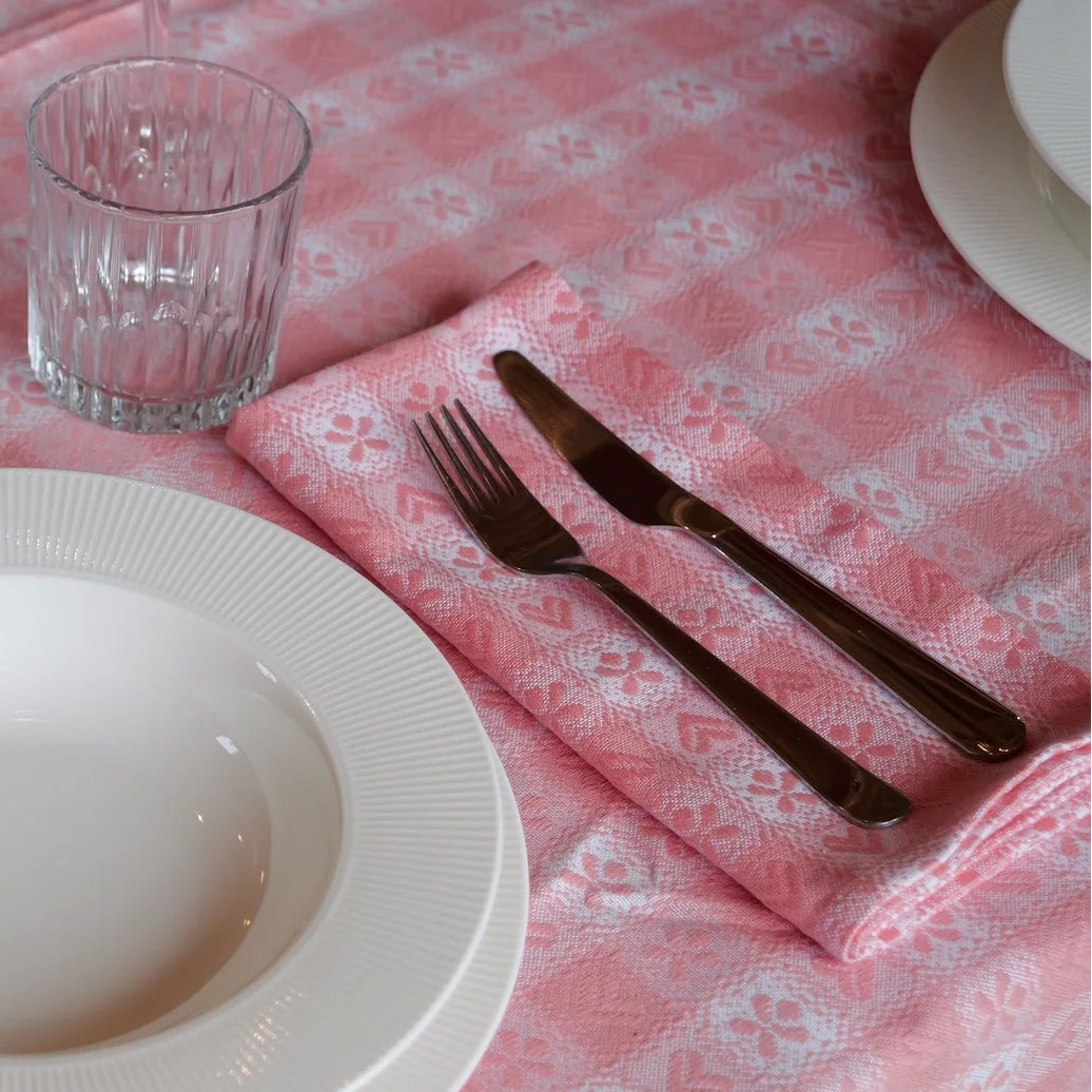 Pink Alpine Chalet Cotton Gingham Napkin | Set of 4