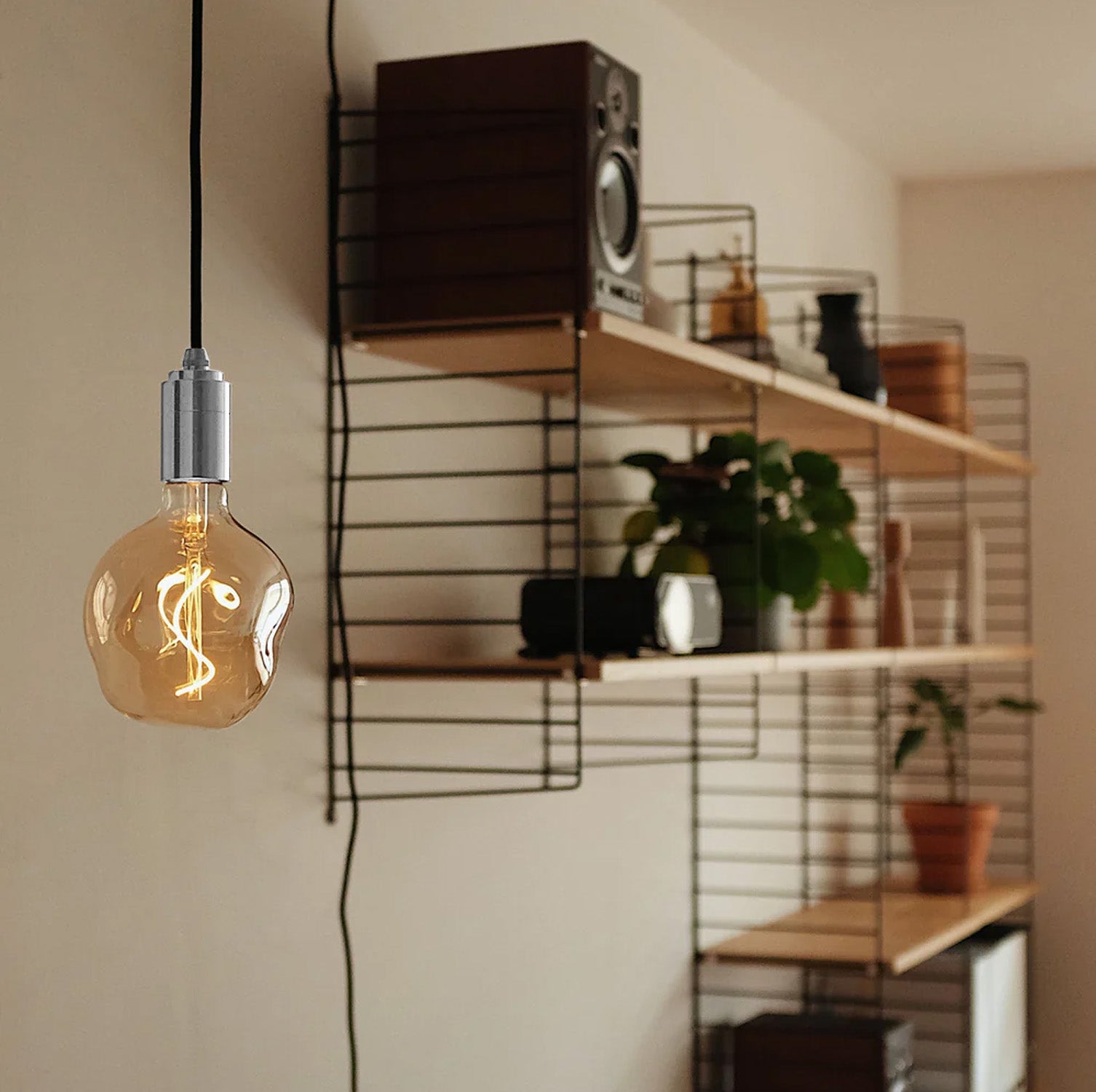 Voronoi I Plug-In Pendant Light in Stainless Steel