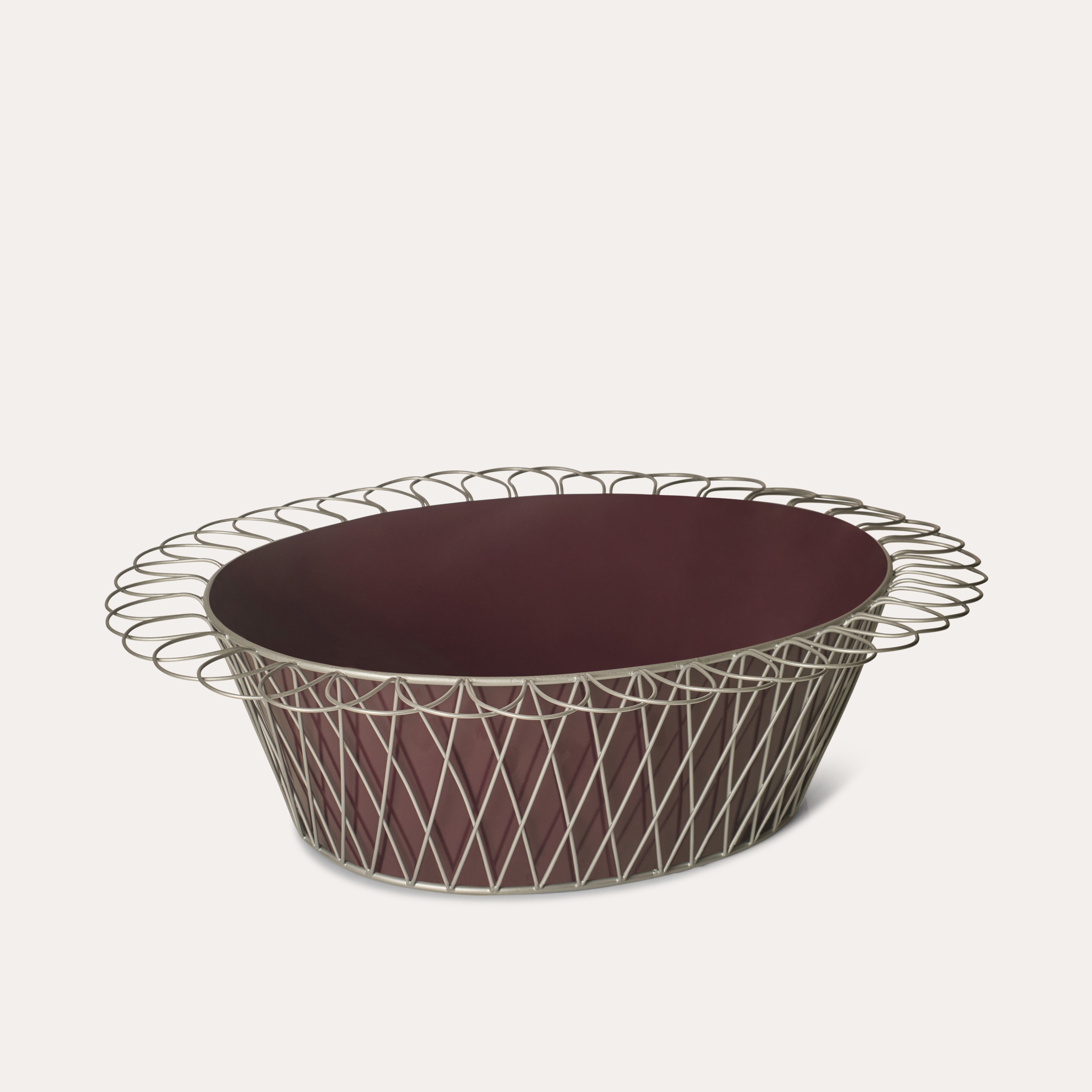 Wire Basket Planter | Aubergine & Silver