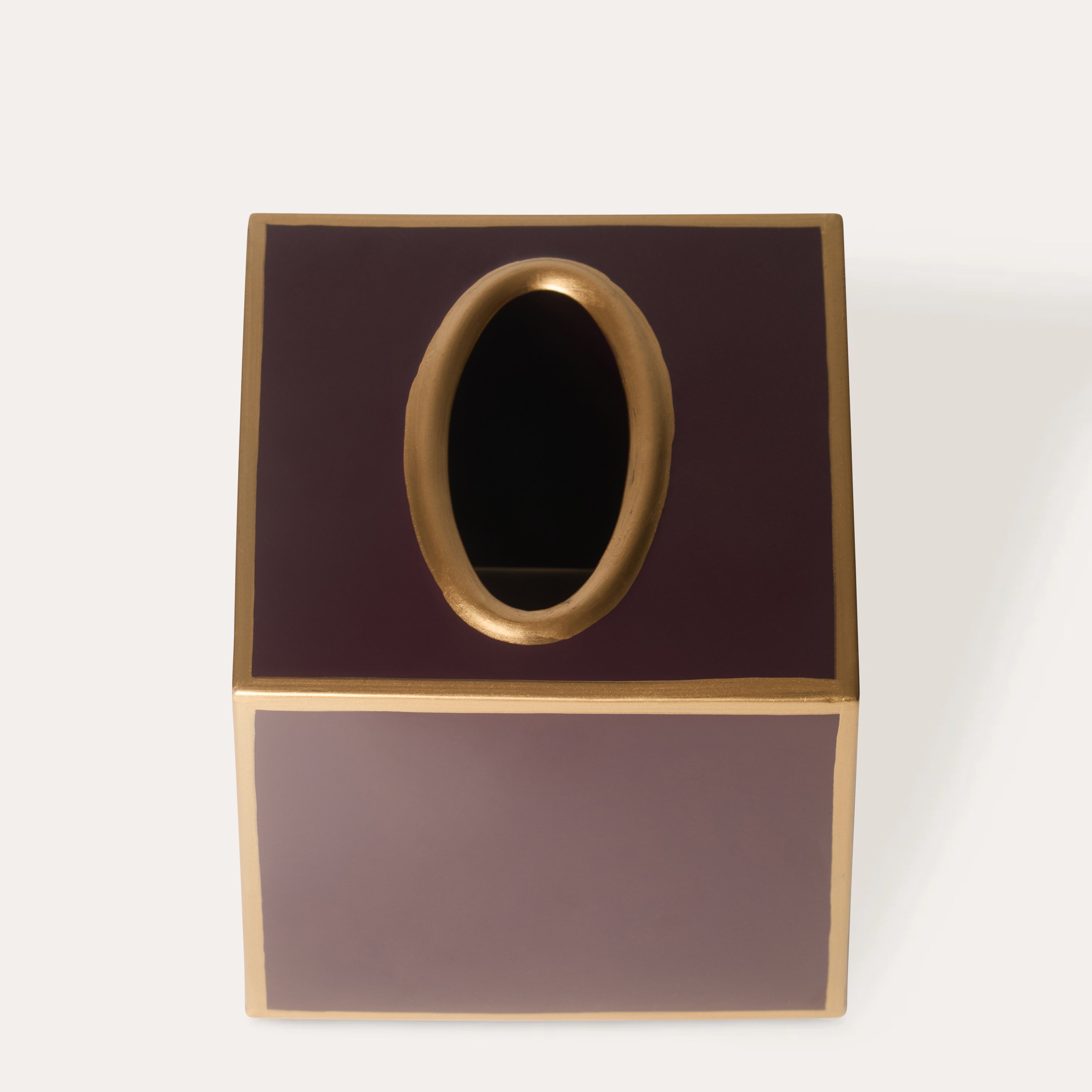 Tissue Box Cover | Aubergine & Gold