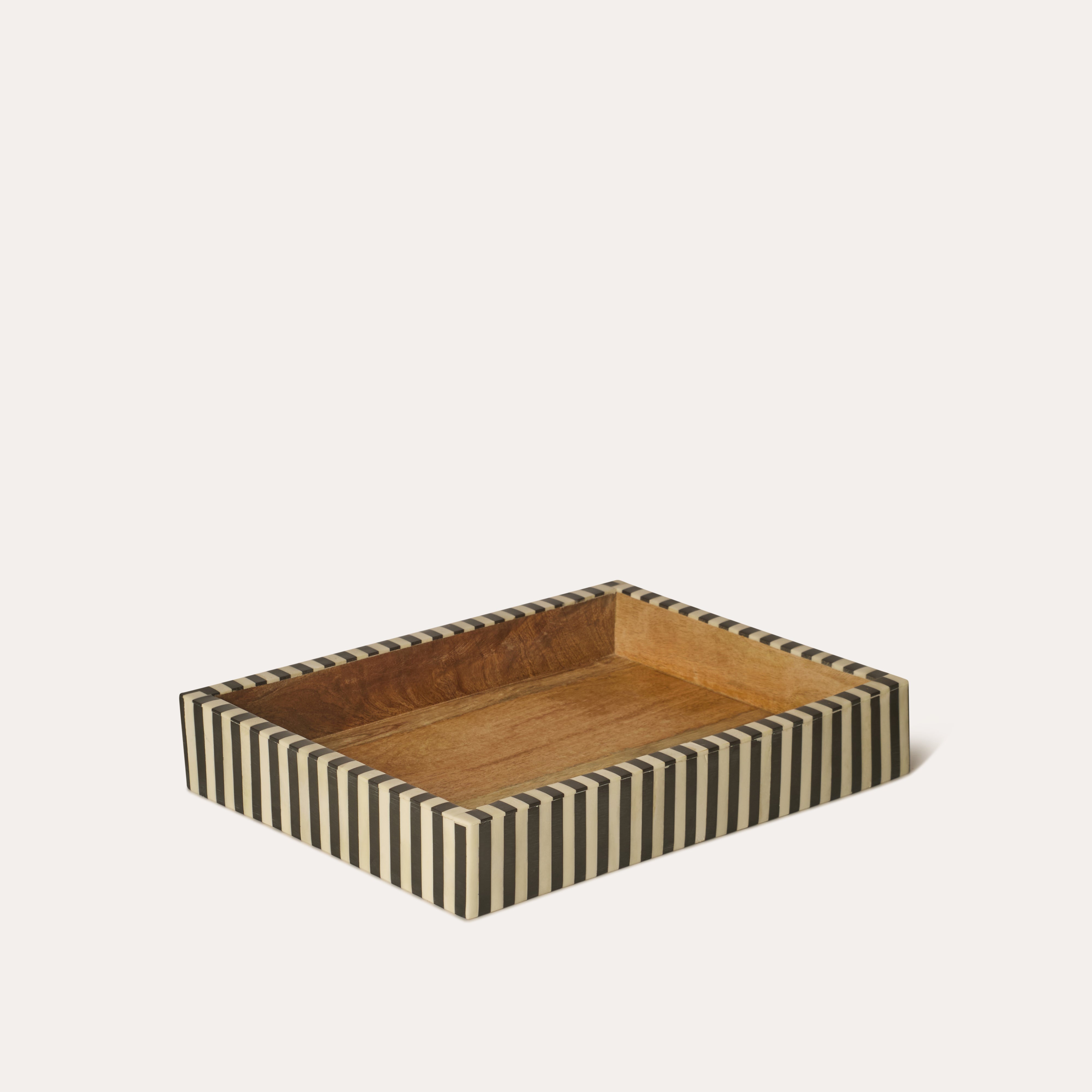 Rectangular Inlay Tray | Small | Black | Striped