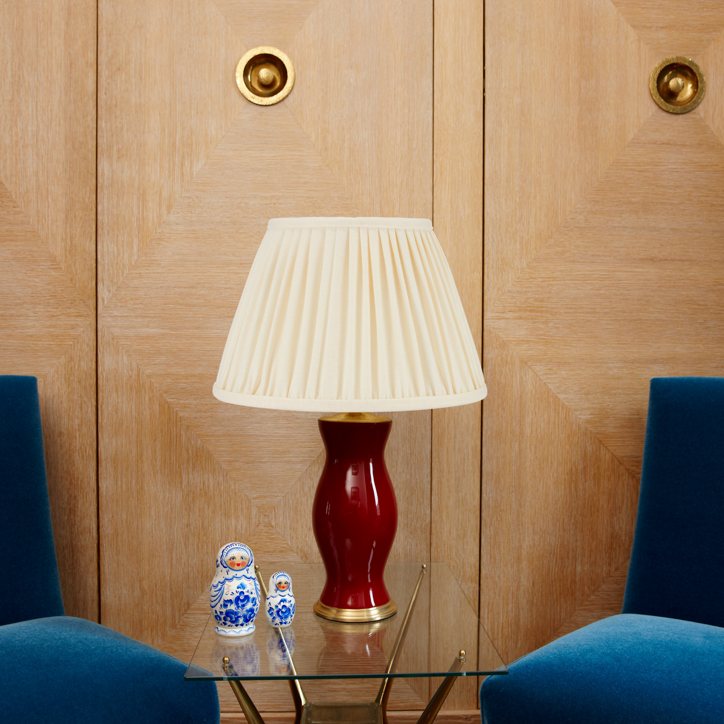 PLEATED LINEN LAMPSHADE IN CREAM