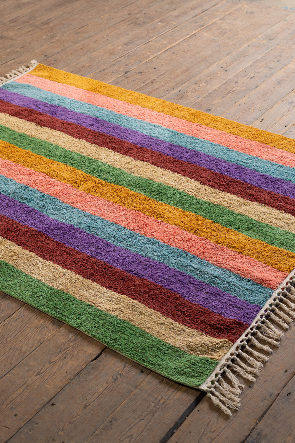 Beryl Striped Recycled Cotton Rug