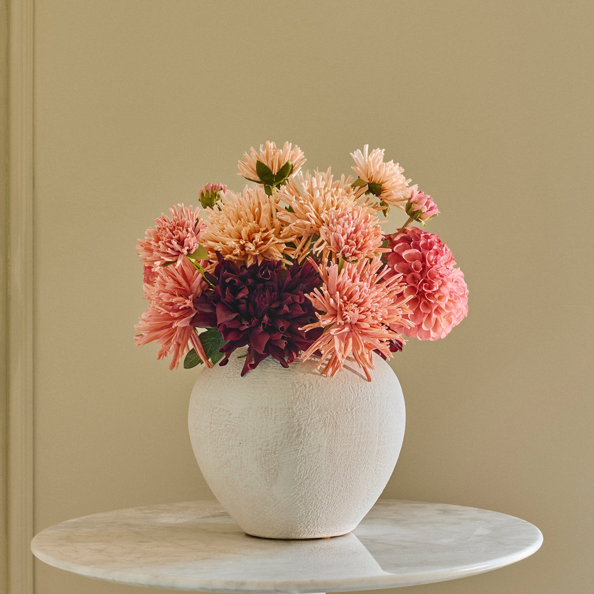 Ruby - Faux Flower Arrangement - Reds, Peaches & Pinks