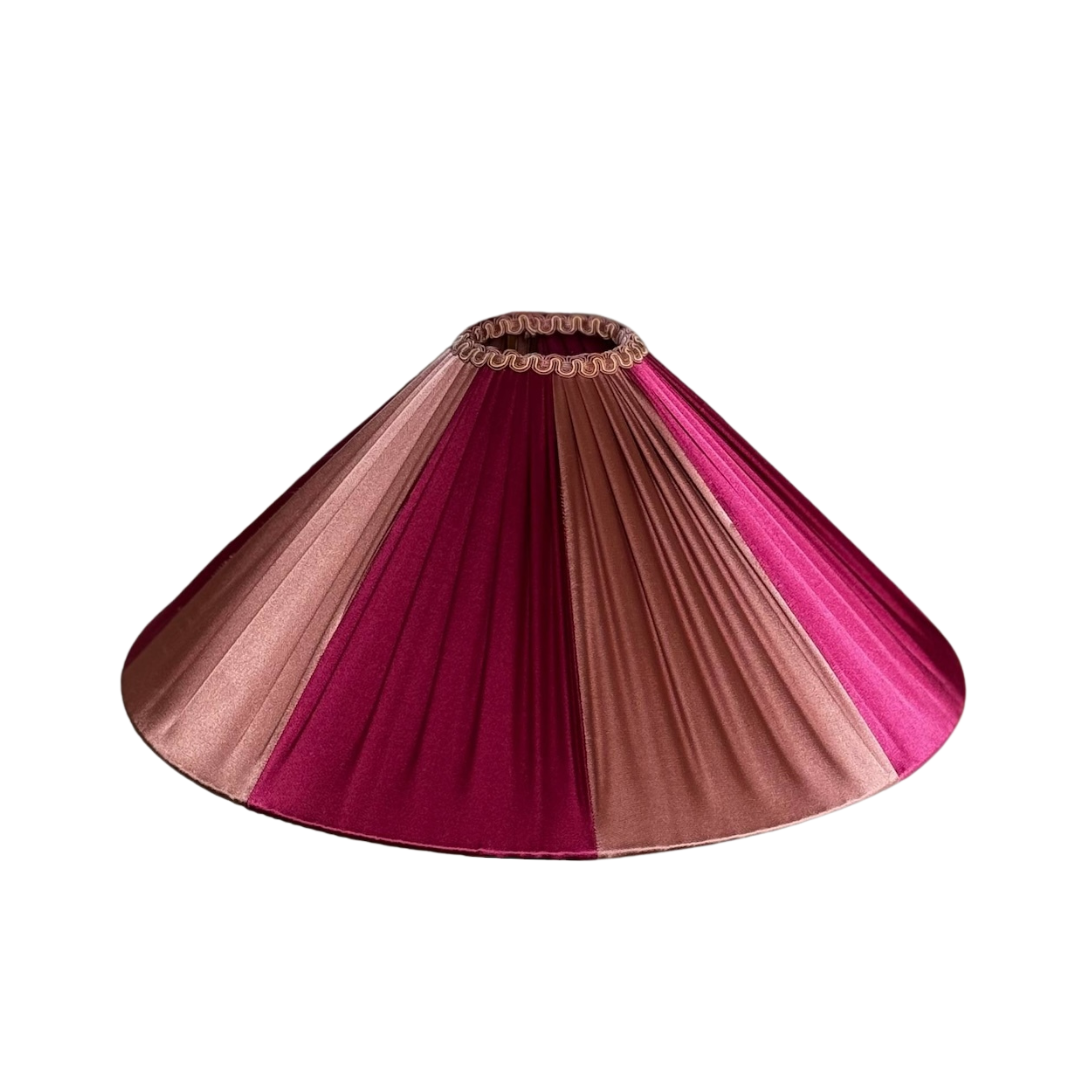 The Stripy Shade - Raspberry & Rose Pleated Lampshade / Pendant