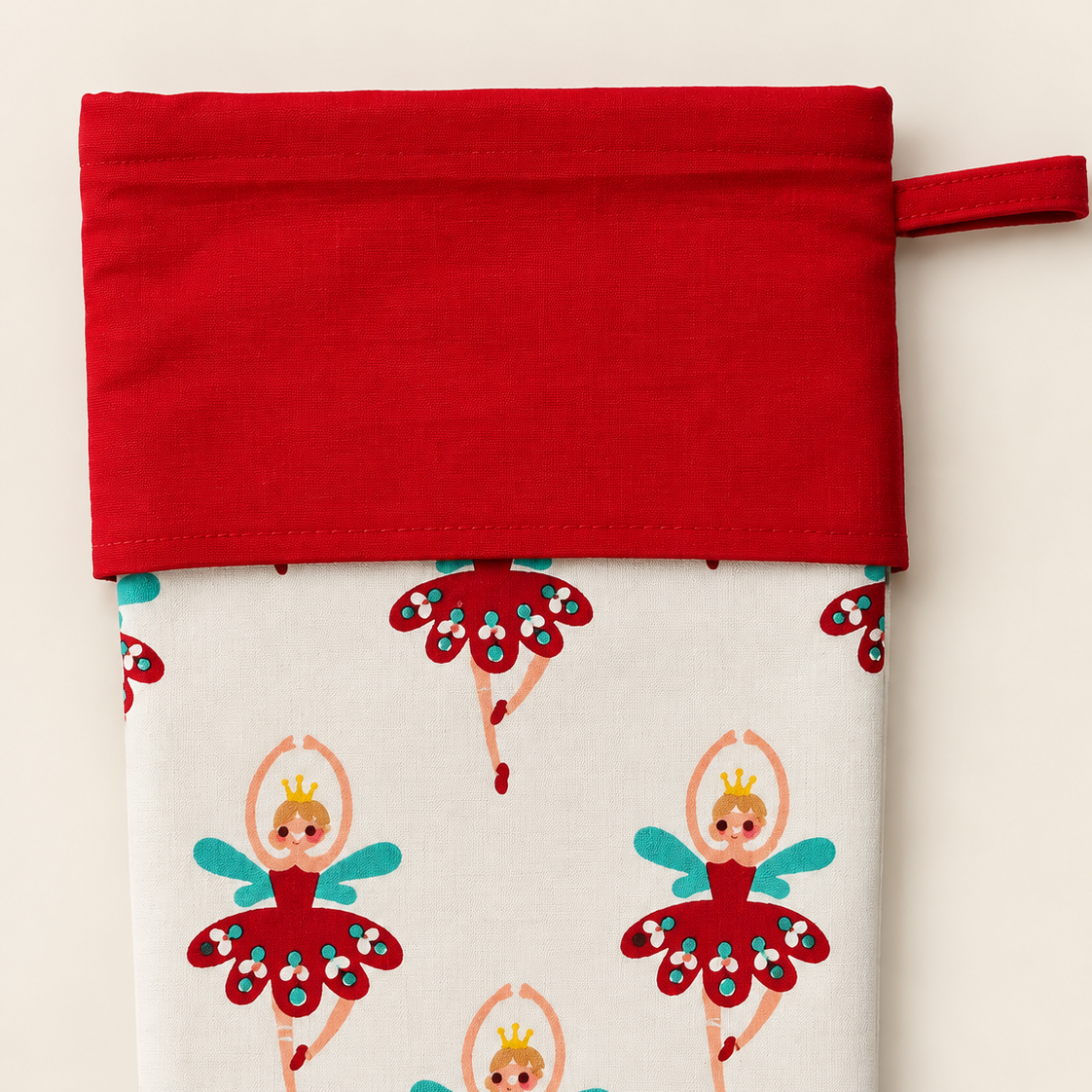 Christmas Fairy Stocking in Red