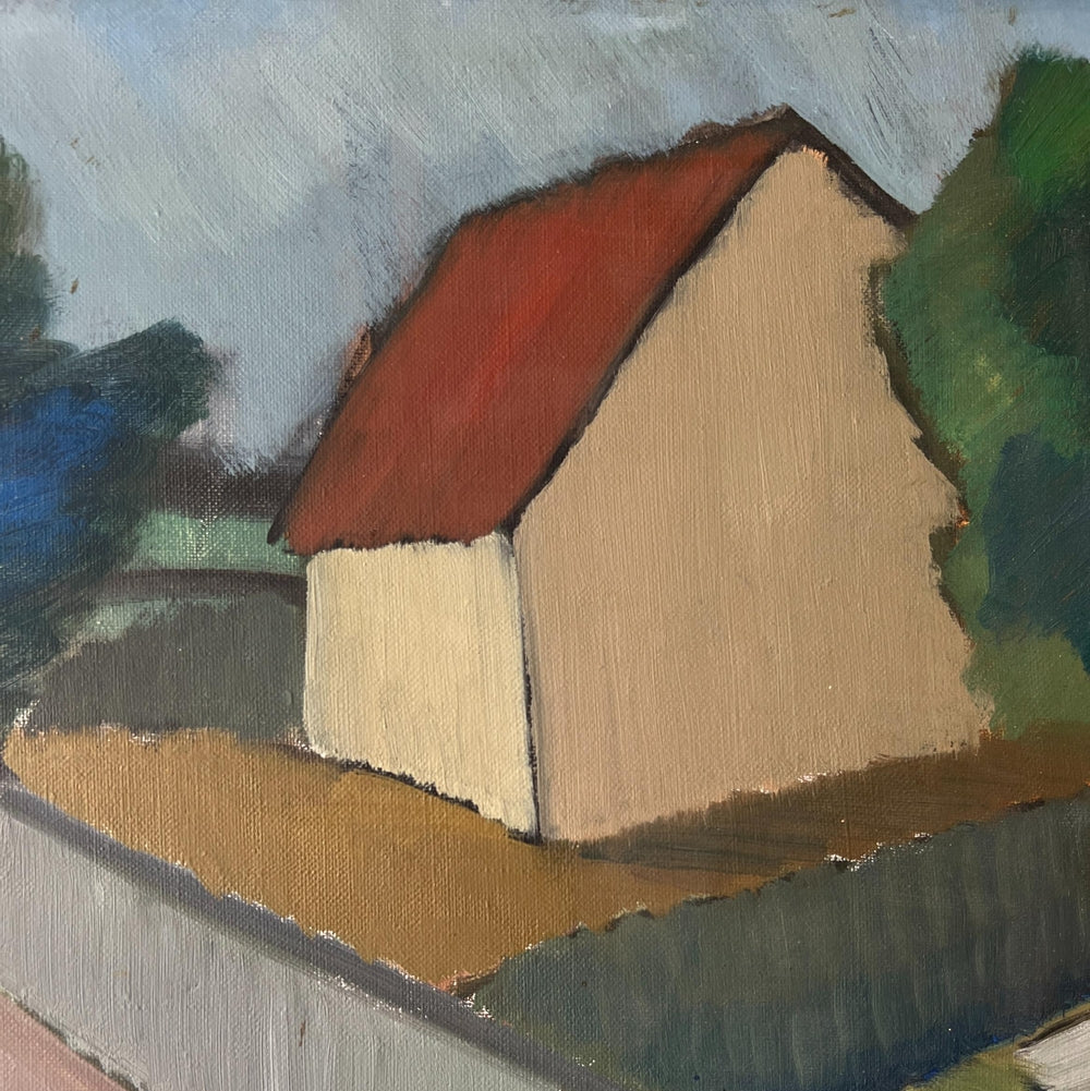 Red Roof Oil Painting