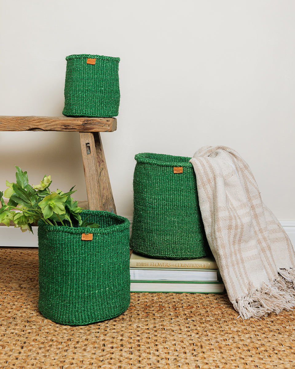 BEBA: Fern Green Woven Storage Basket