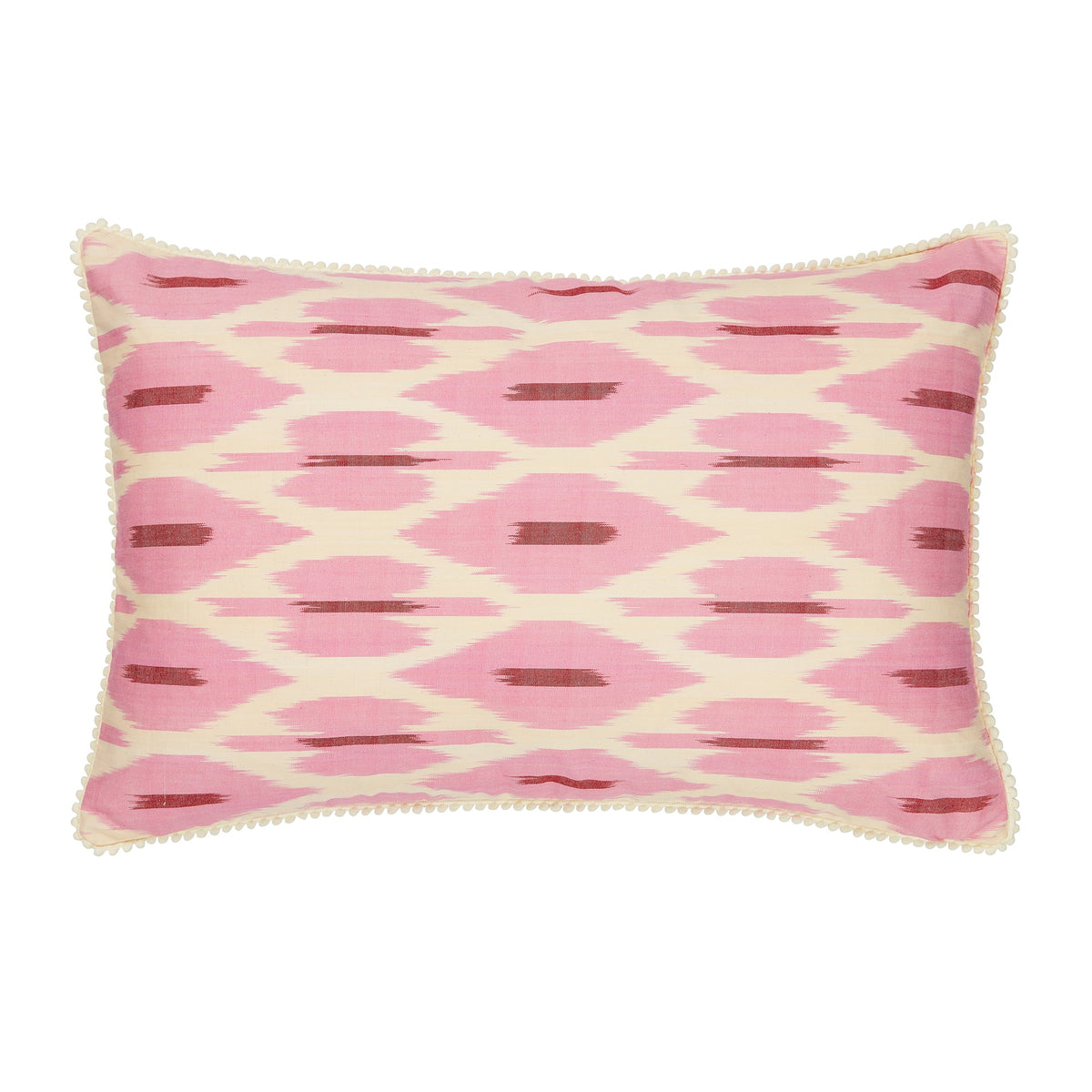 PINK AND CREAM RECTANGULAR CUSHION