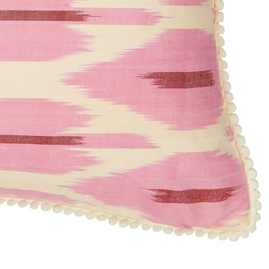 PINK AND CREAM RECTANGULAR CUSHION