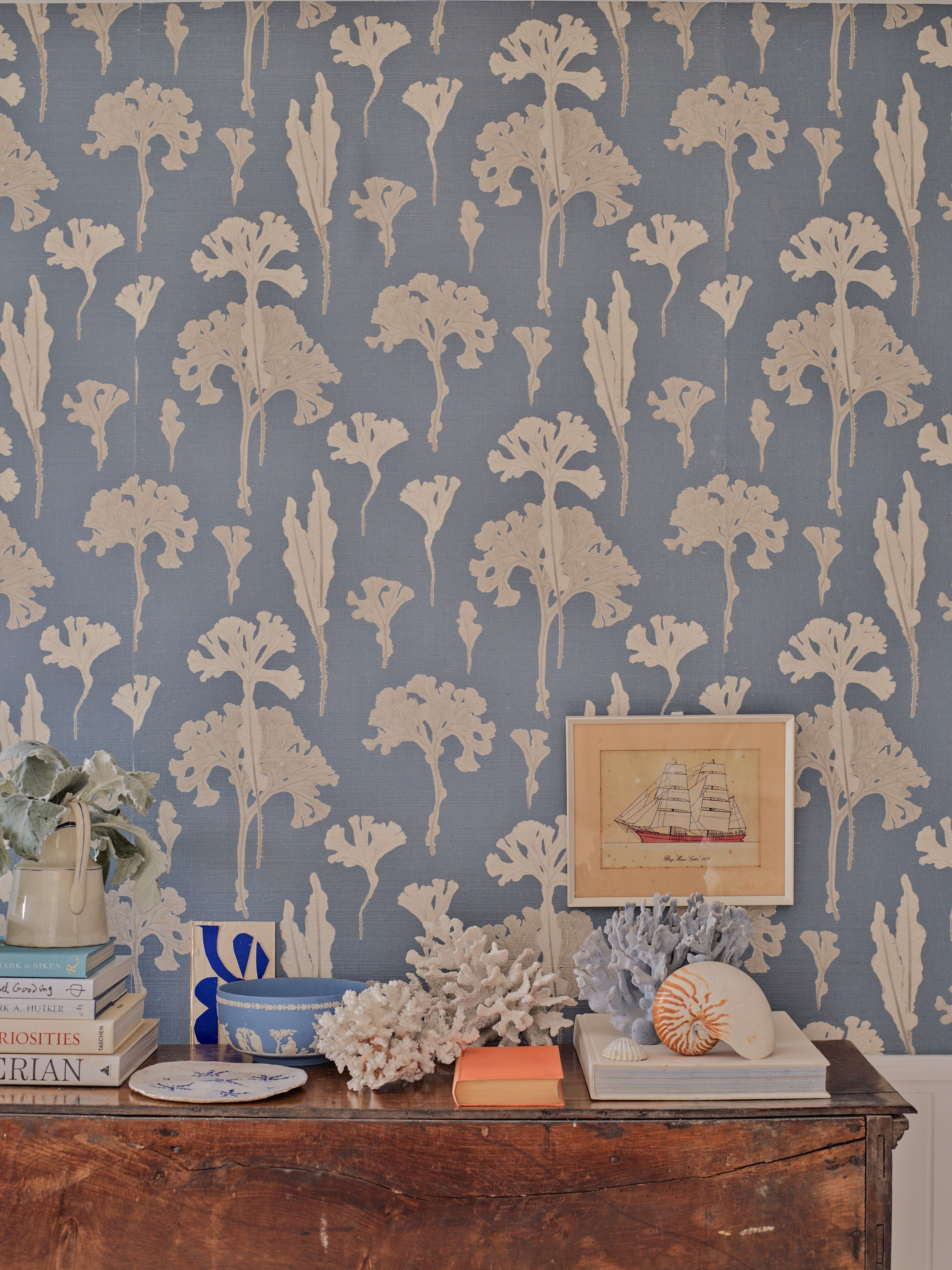 Sea Cabbage Wallpaper - NAVY