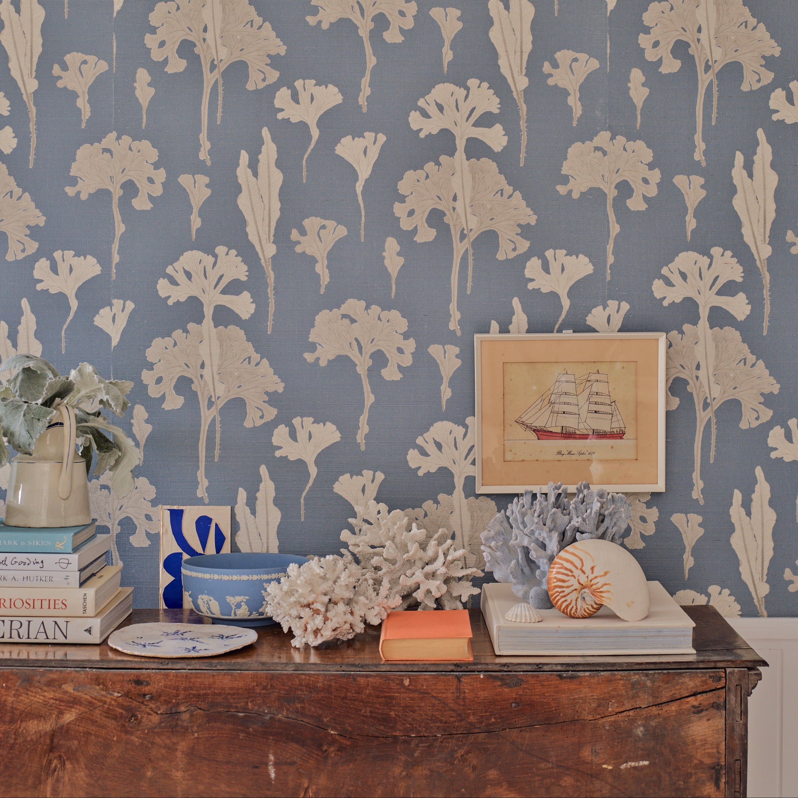 Sea Cabbage Wallpaper | Navy