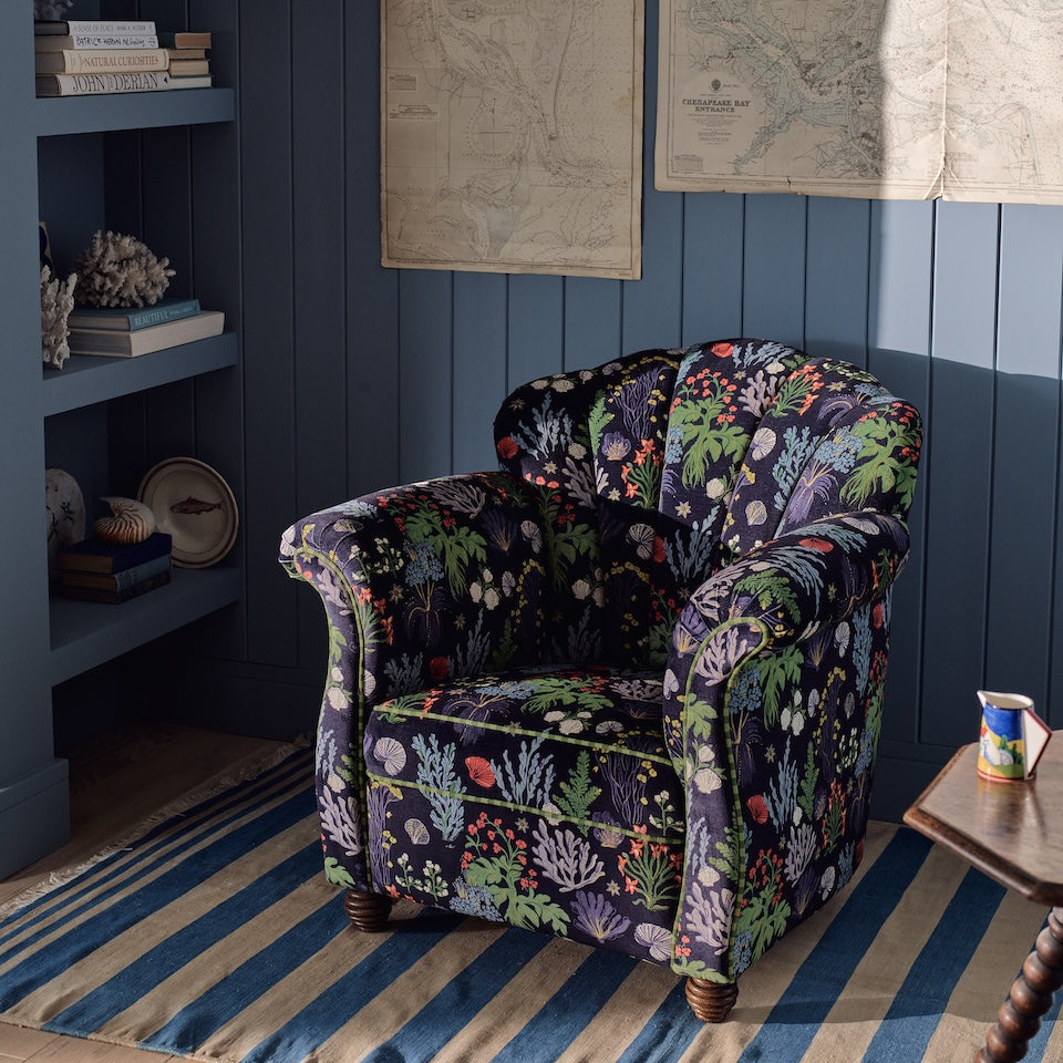 Aster and Cockle Fabric | Navy