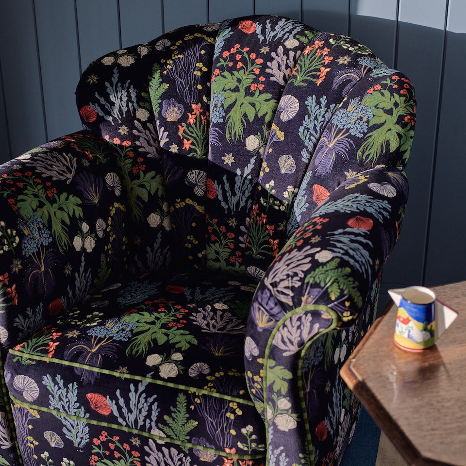 Aster and Cockle Fabric | Navy