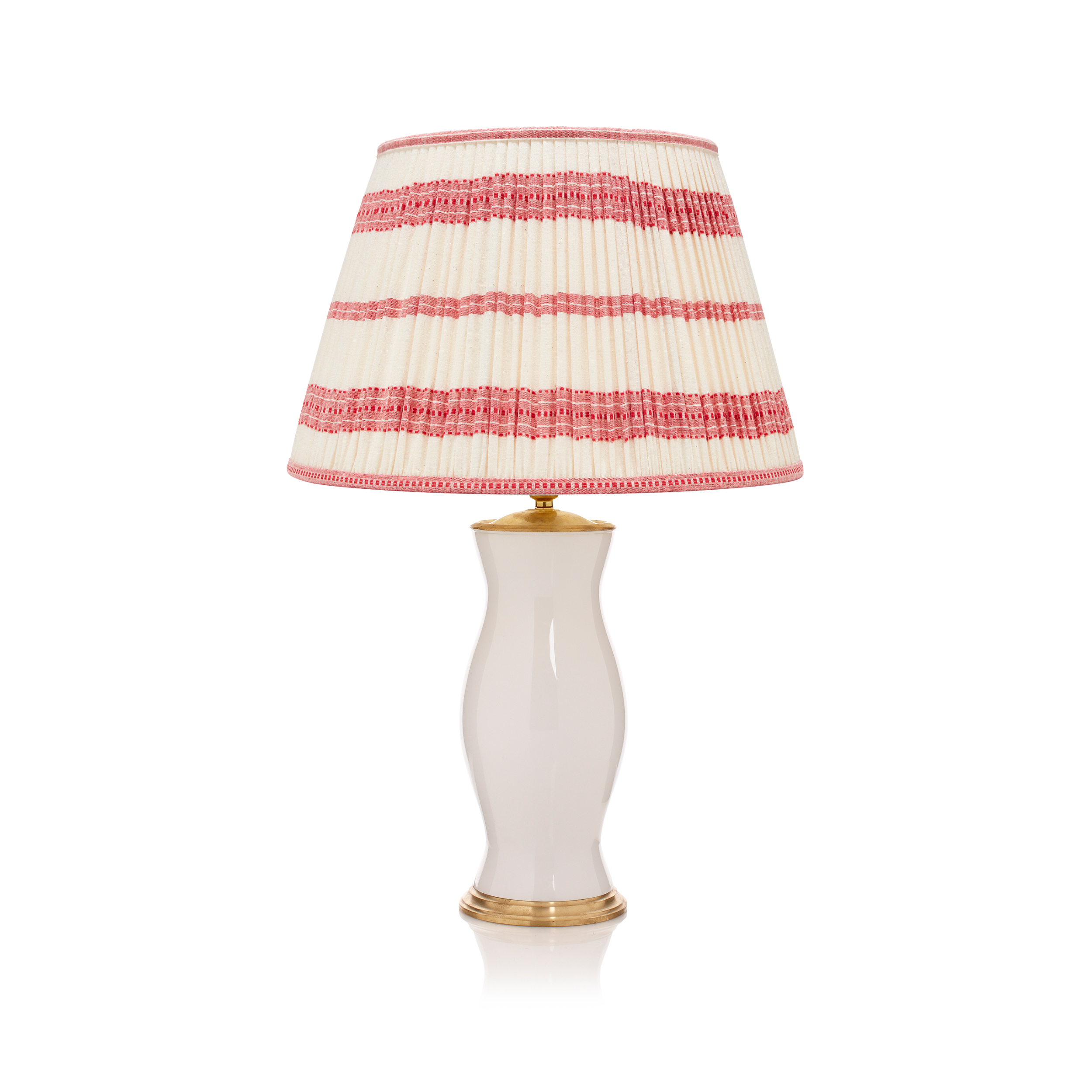EMBROIDED RED STRIPED LAMPSHADE LAMPSHADE