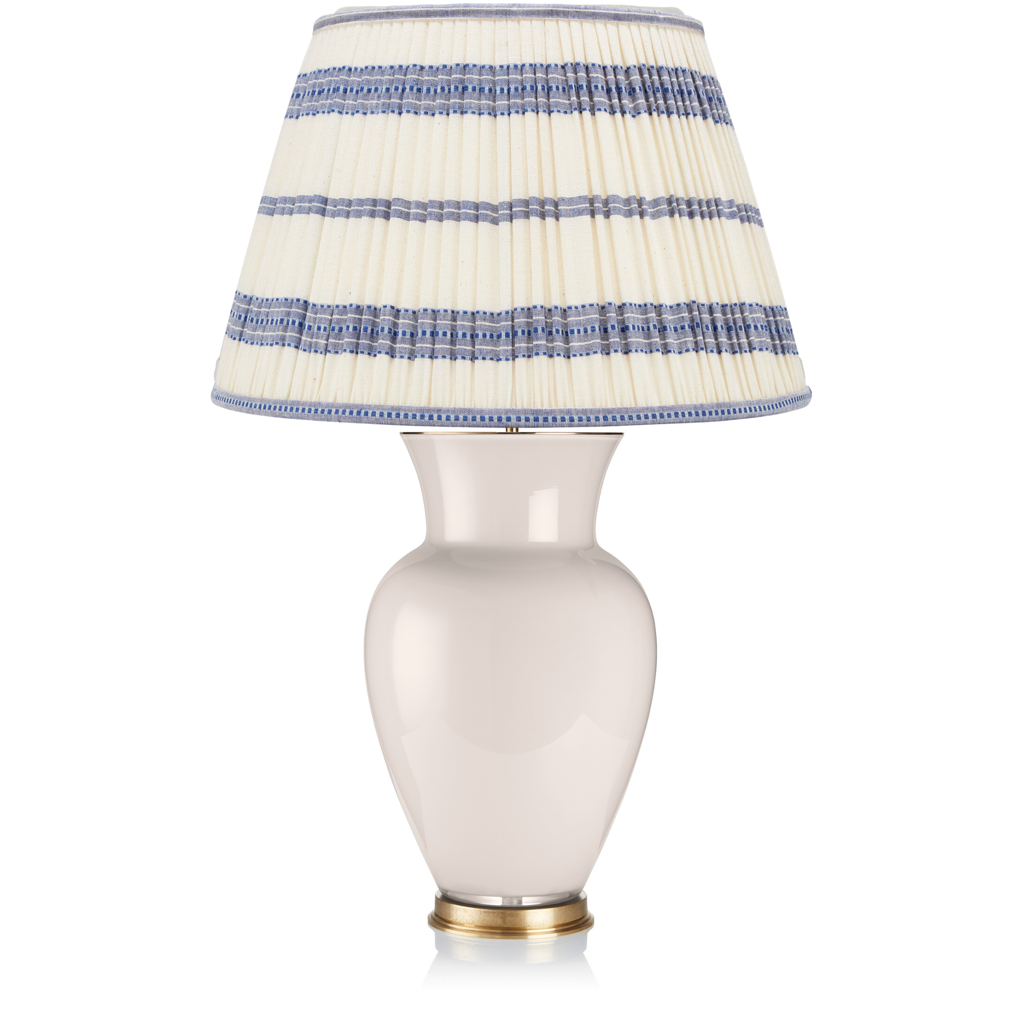 EMBROIDED BLUE STRIPED LAMPSHADE LAMPSHADE