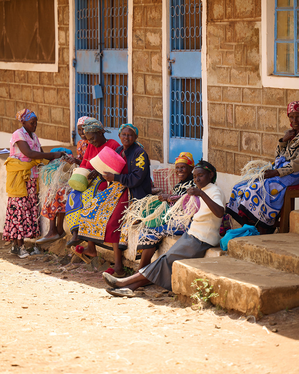 Wilaya Green Colour Block Woven Basket
