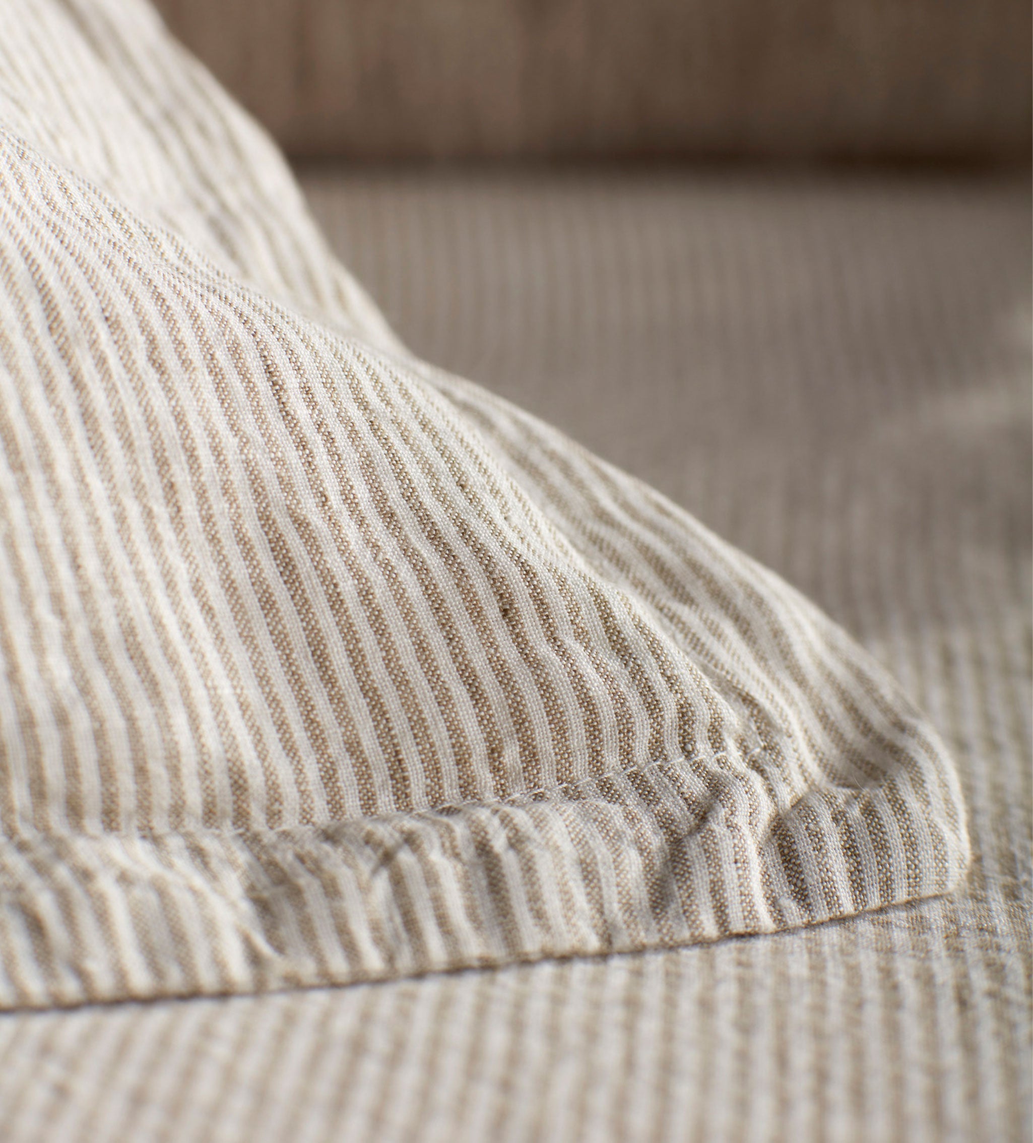 Sid Stripe 100% Linen Oxford Pillowcase | Natural