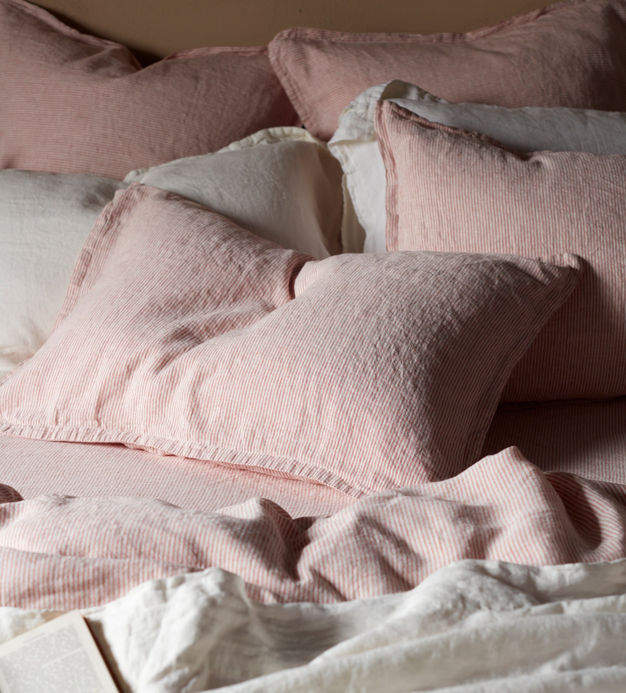 Sid Stripe 100% Linen Pillowcase | Spice