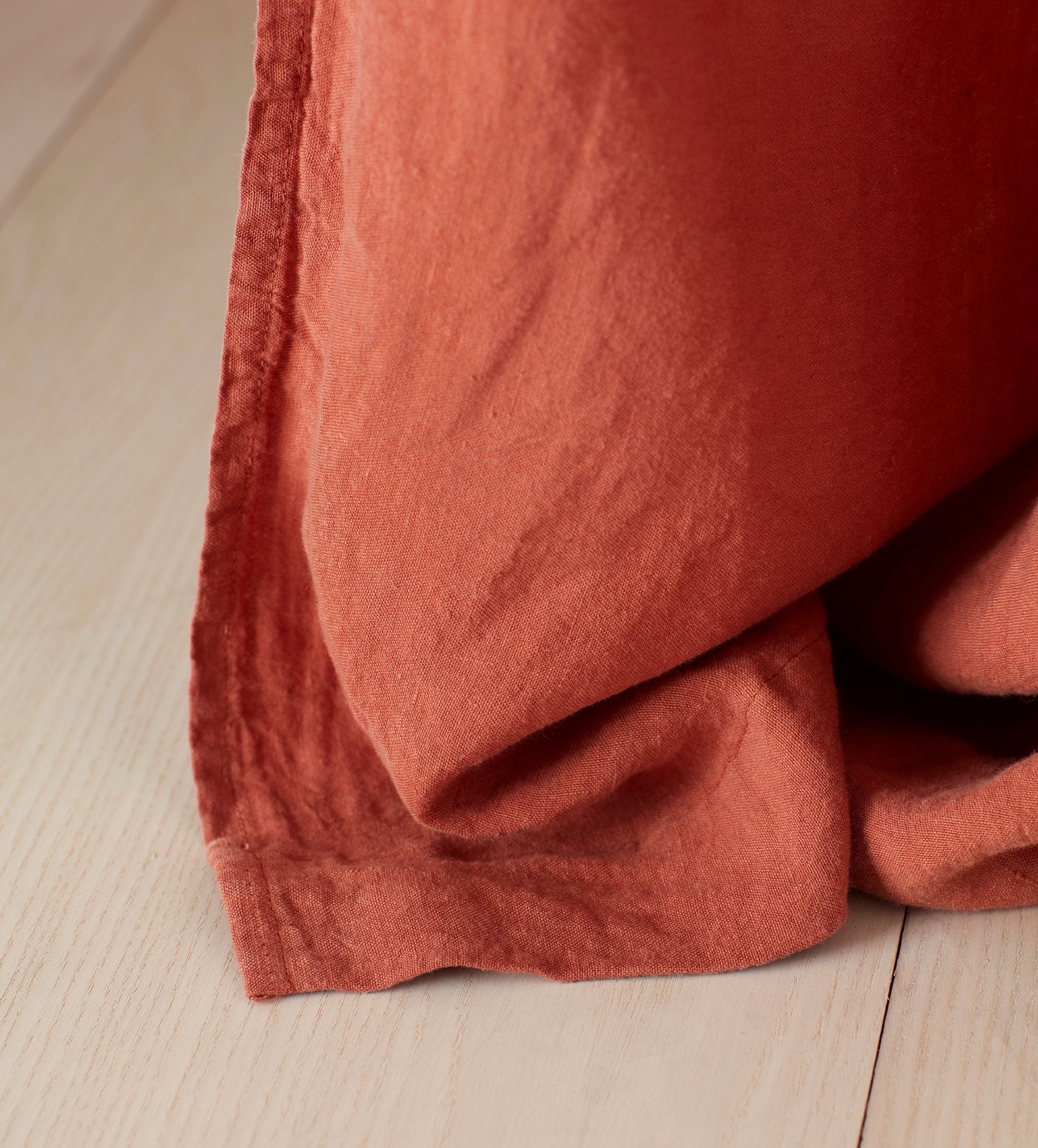 100% Linen Loop Top Single Curtain | Spice