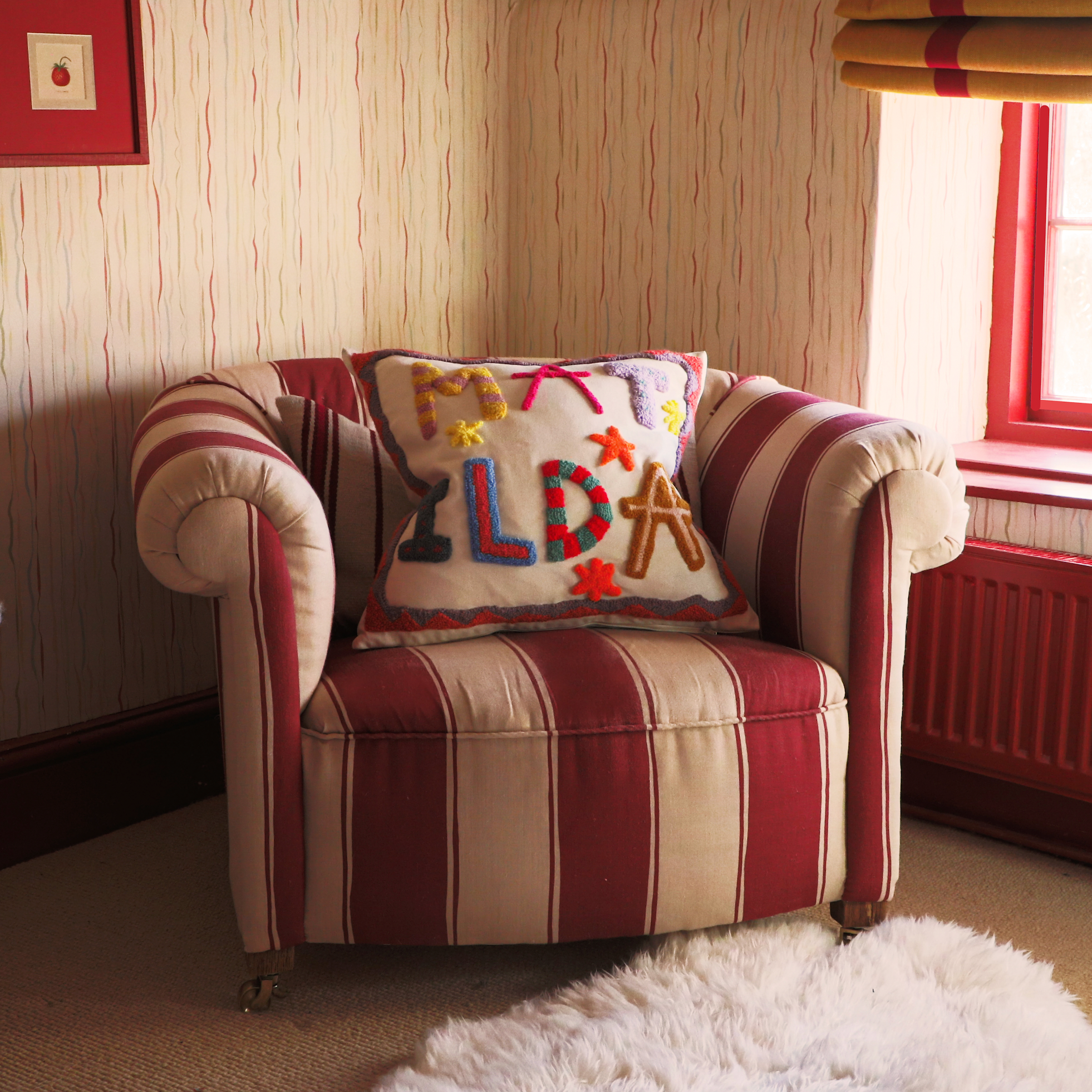 Statement Stripe Fabric | Cardinal