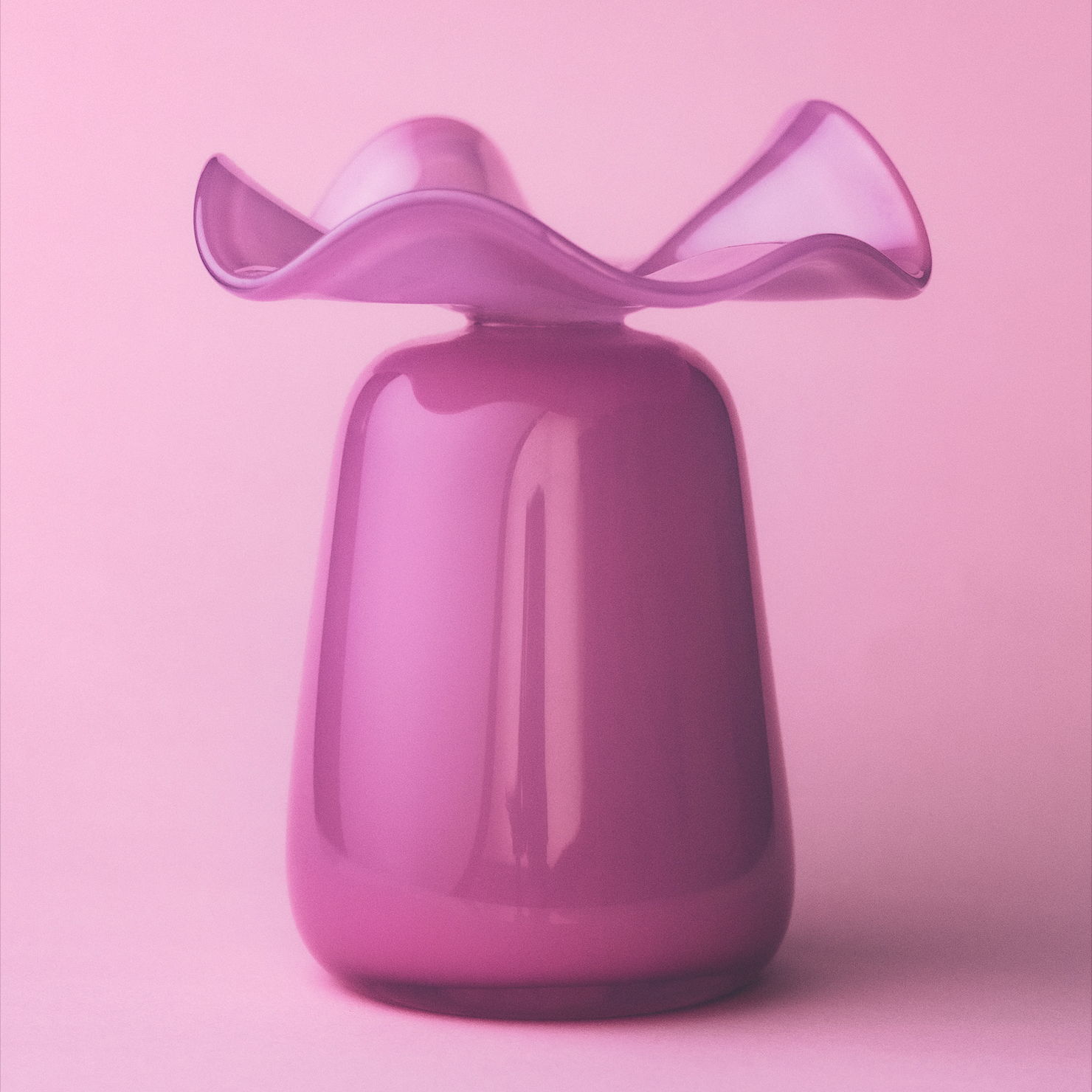Handmade Glass Ruffle Bud Vase | Pink