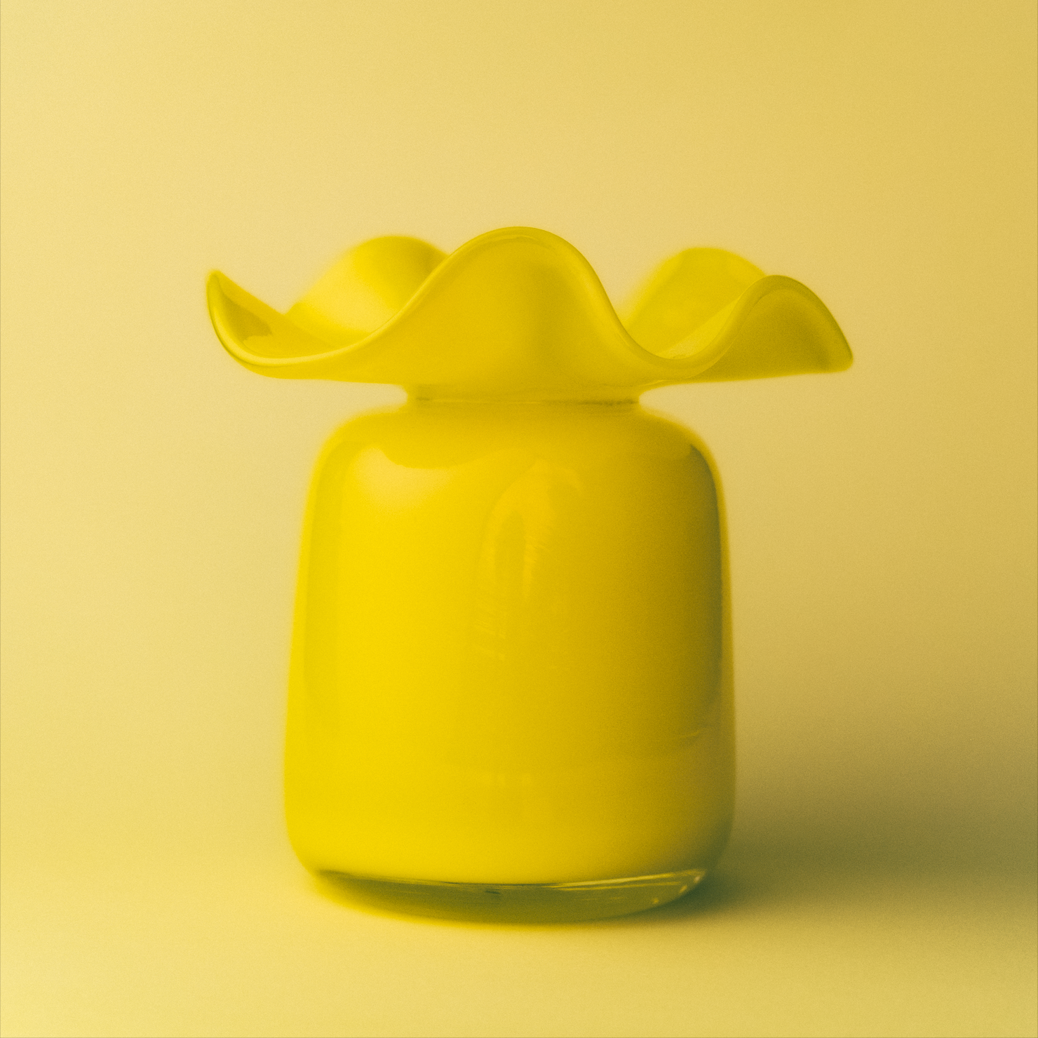 Handmade Glass Ruffle Bud Vase | Yellow