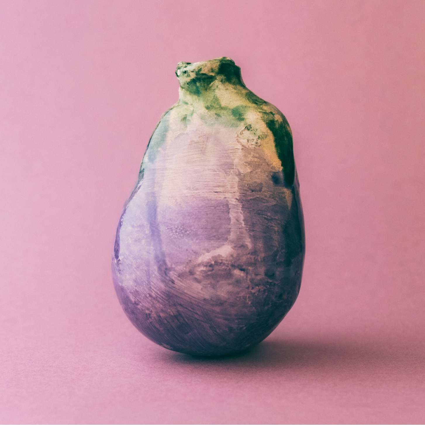 Handmade Ceramic Glazed Aubergine Decorative