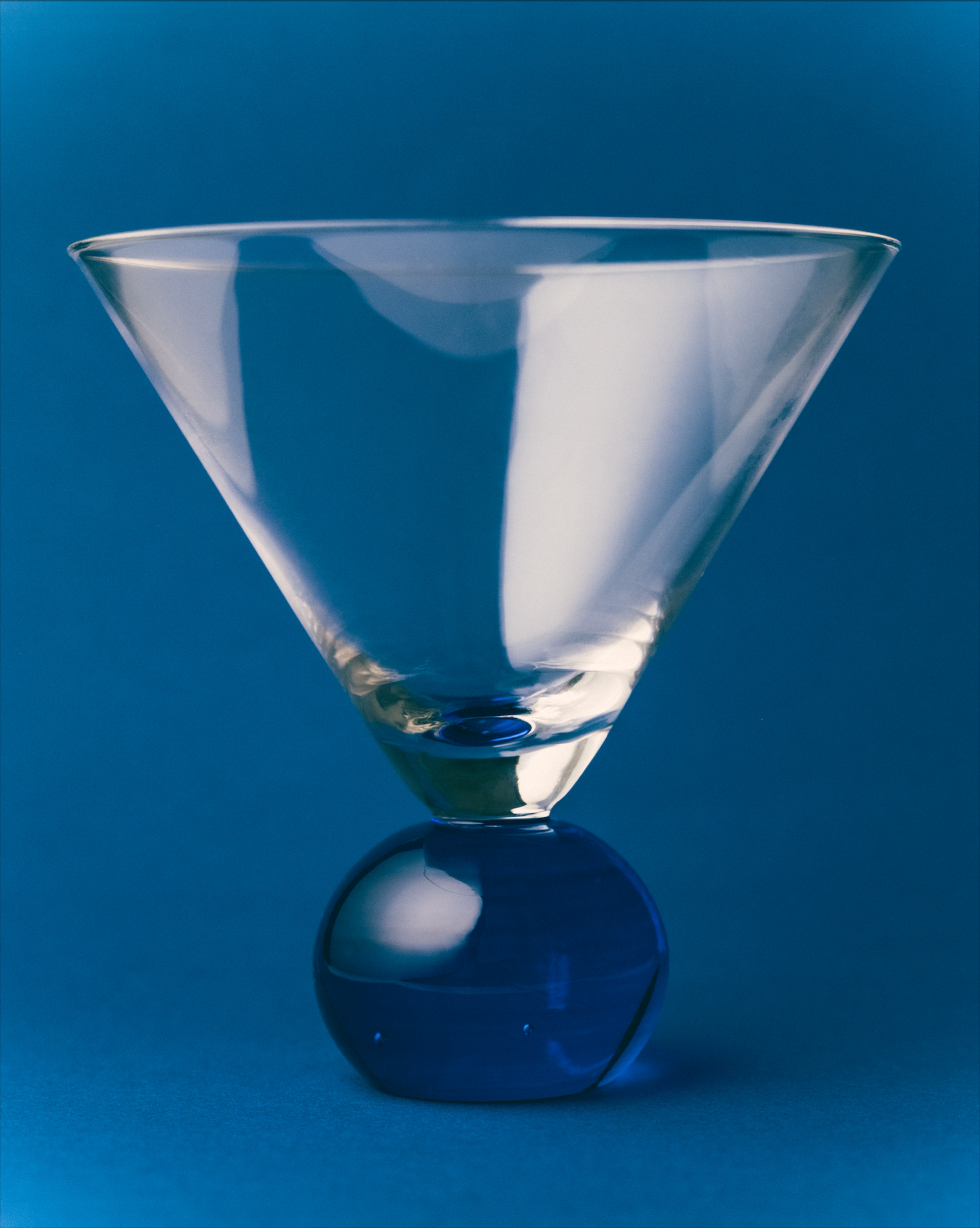 Cocktail Glasses, Cobalt Blue/ Clear - Set of 2