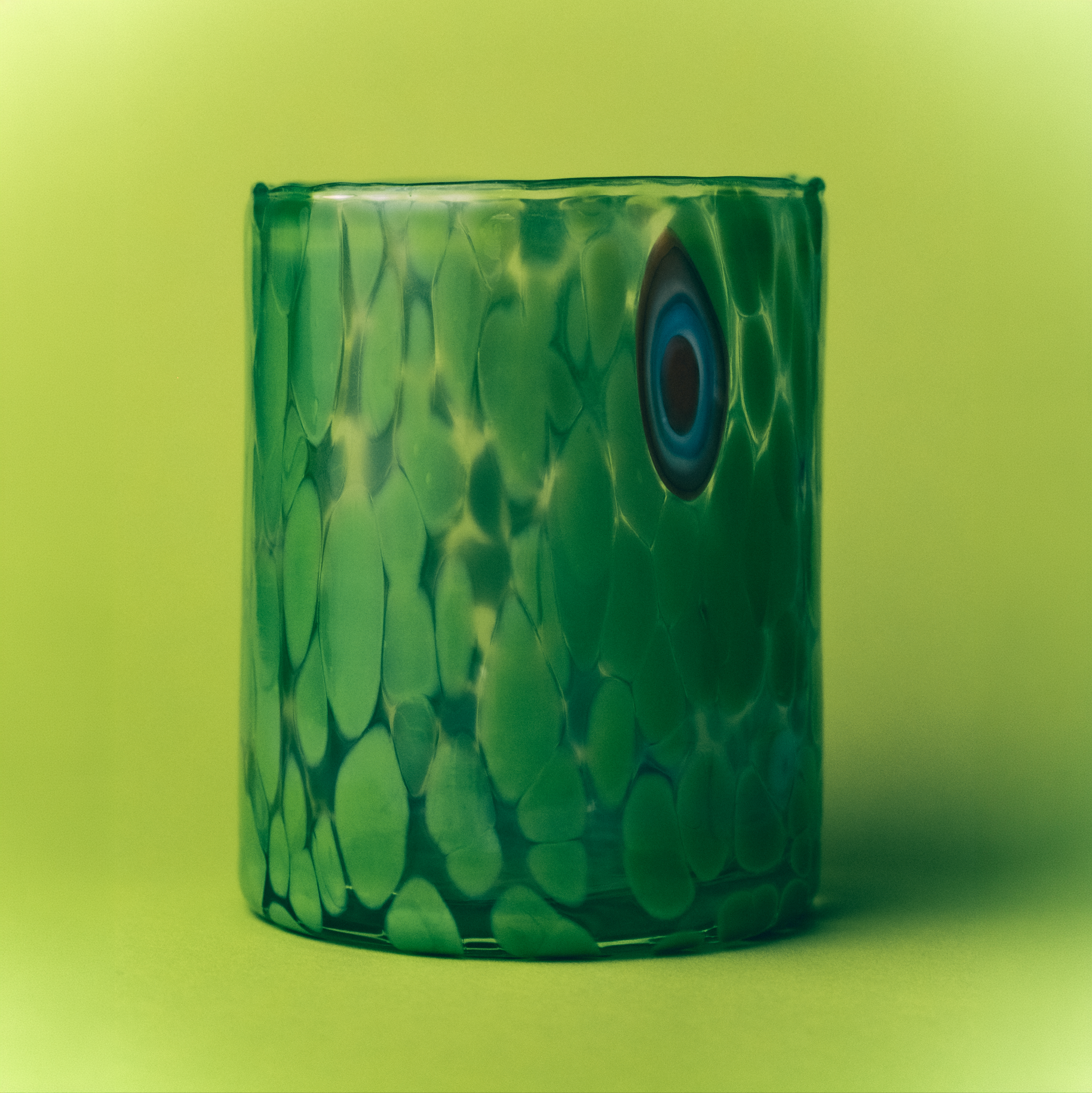 Green Handblown Murano Glass Tumbler