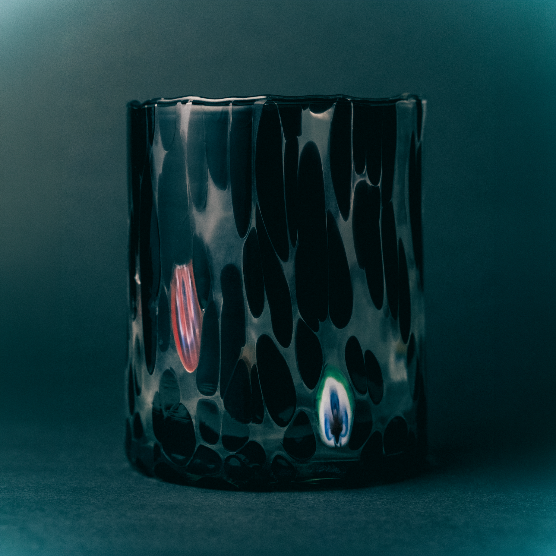 Brown Tortoiseshell Handblown Murano Glass Tumbler
